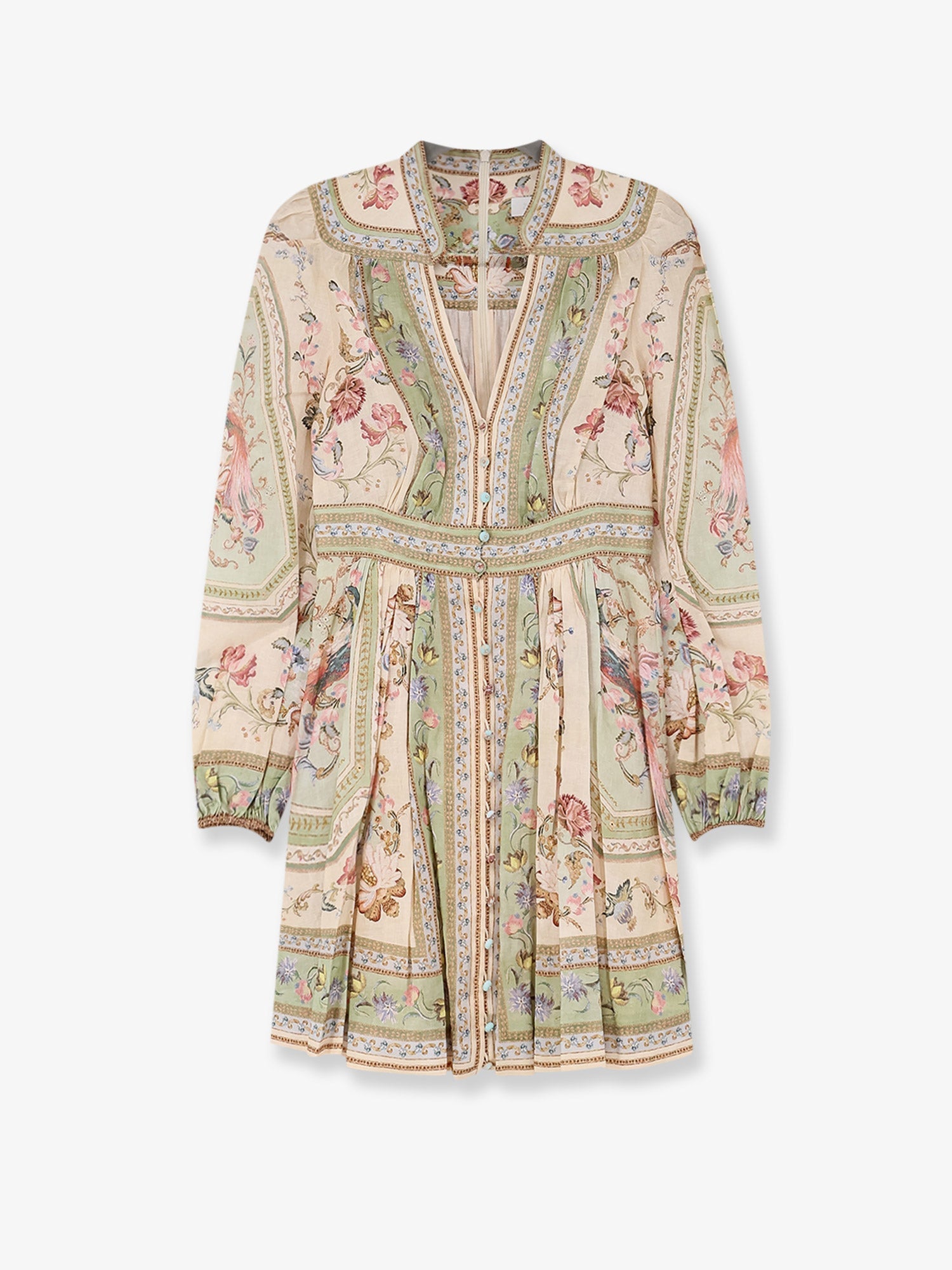 Zimmermann Women Roselight Plunge Tapestry Print Linen Dress ZIMMERMANN