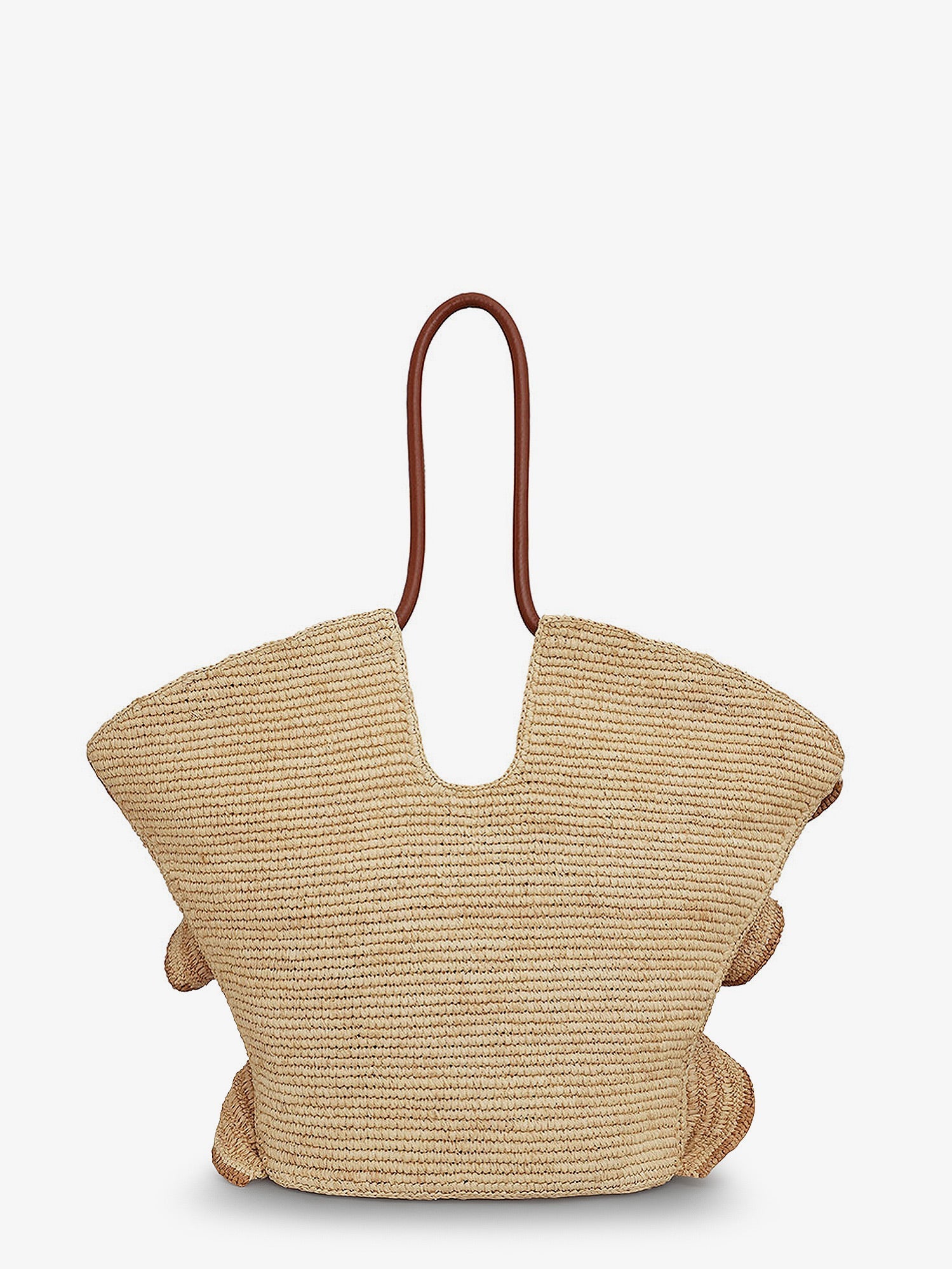 Zimmermann Women Goldentime Raffia Shoulder Bag With Ruffles ZIMMERMANN