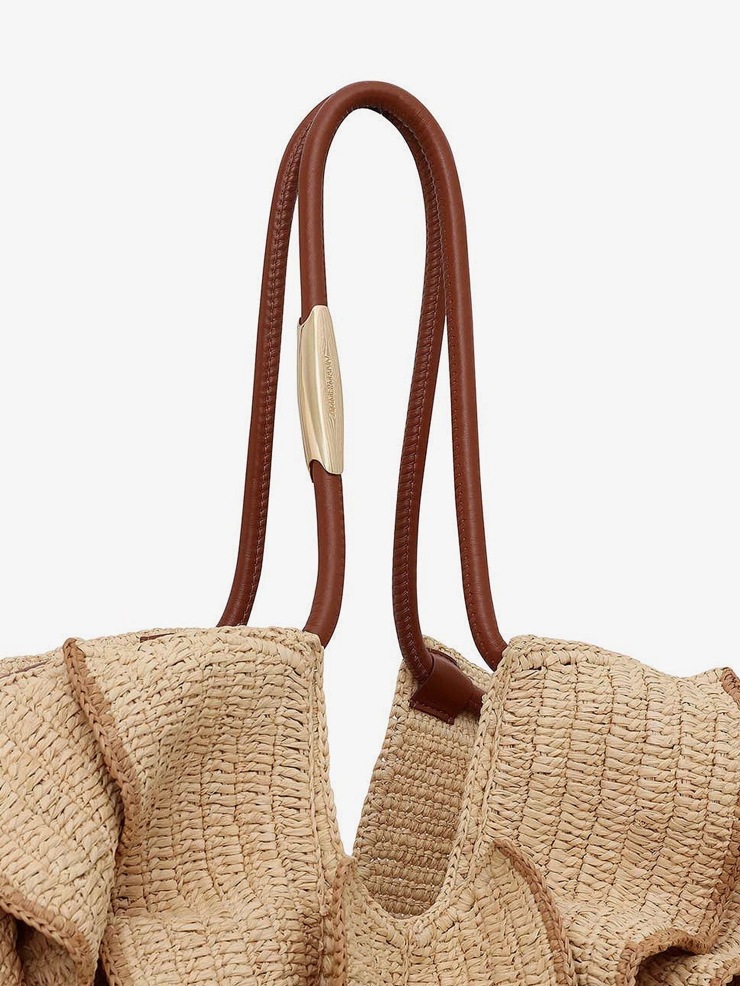 Zimmermann Women Goldentime Raffia Shoulder Bag With Ruffles ZIMMERMANN