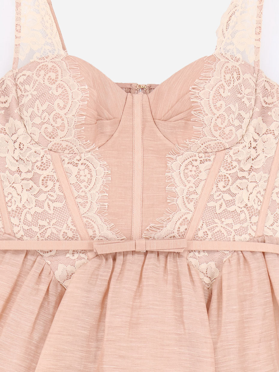 Zimmermann Women Valiant Lace Trim Mini Dress ZIMMERMANN