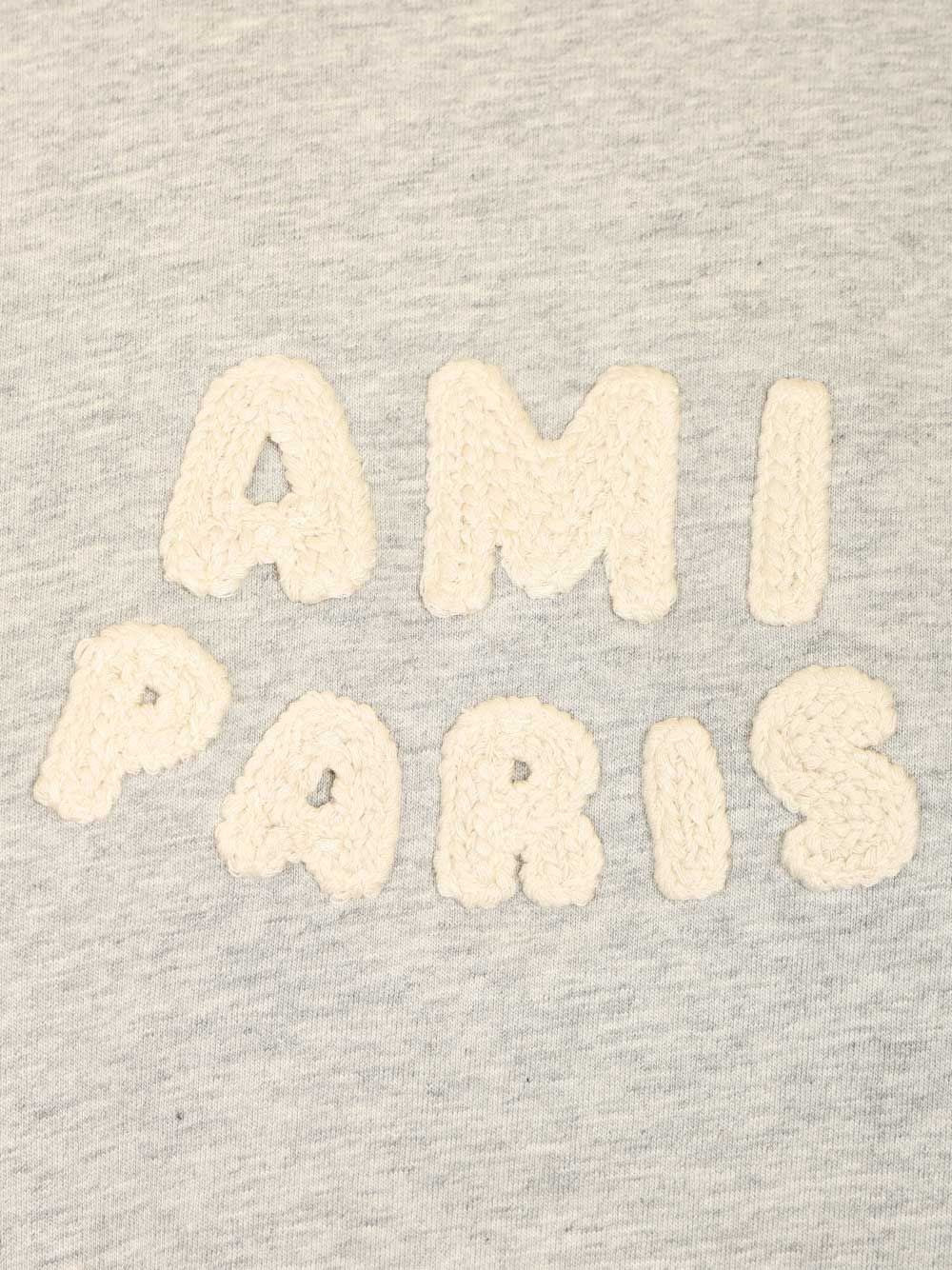 Ami Women Short Sleeves Classic Fit Teeshirt With Ami Paris Knitted Patch AMI PARIS