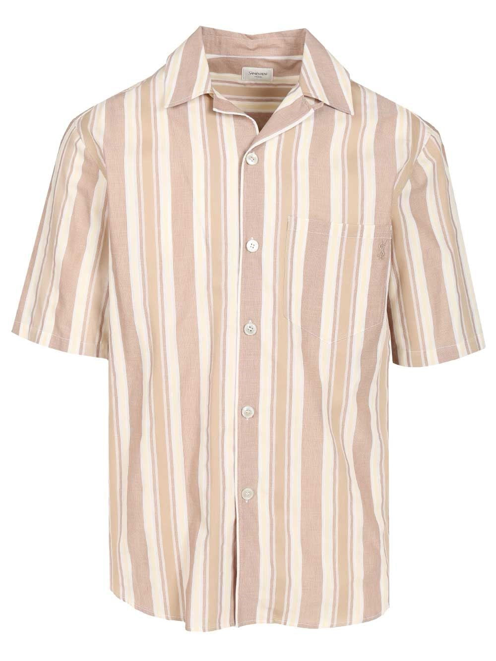 Saint Laurent Men Striped Cotton Shirt SAINT LAURENT