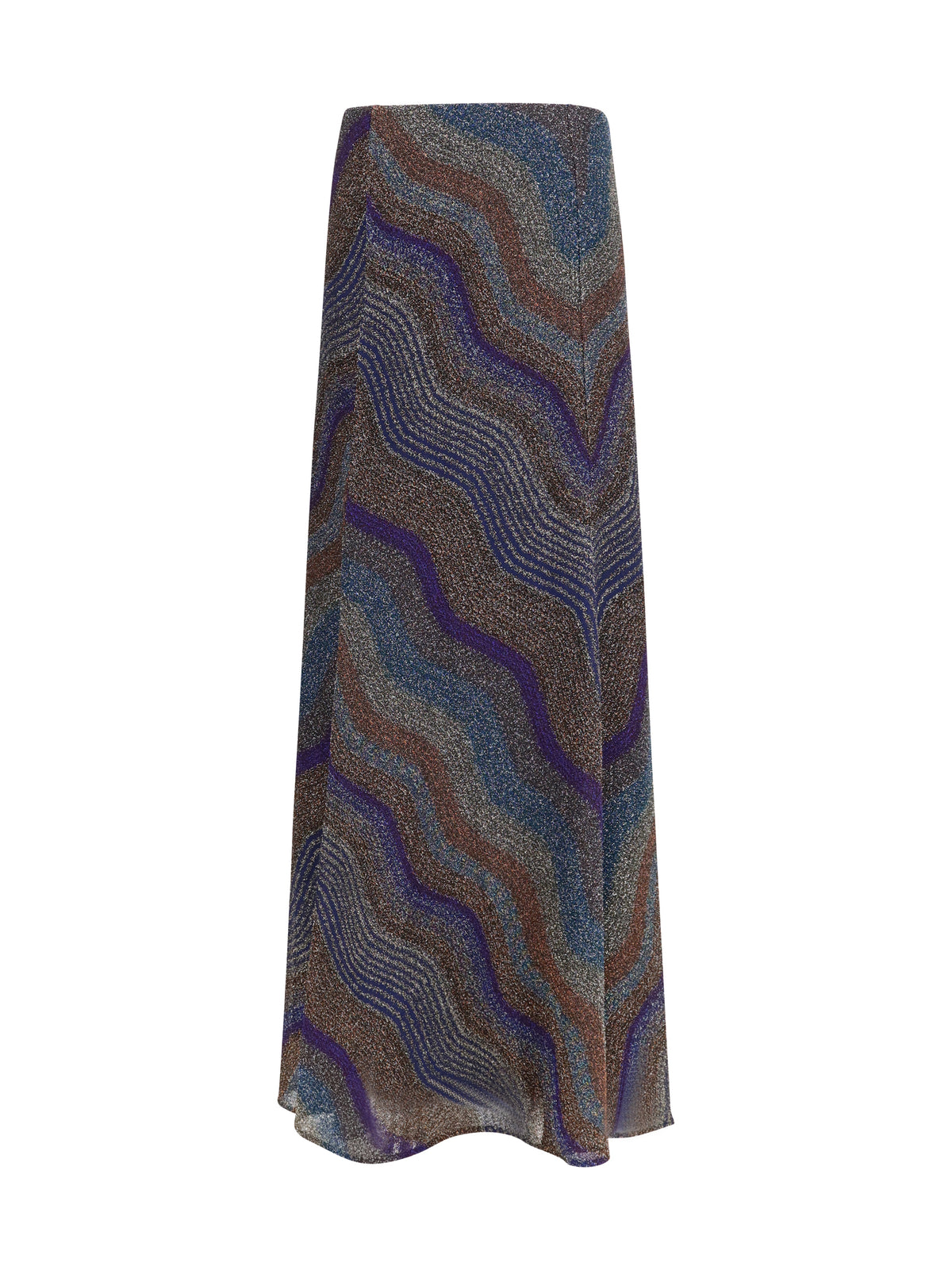 Missoni Women Sequined Chevron Lamé Viscose Long Skirt MISSONI