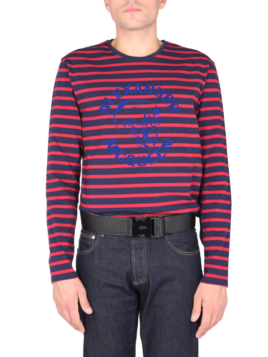 Alexander Mcqueen Men T-Shirt With Flocked Logo ALEXANDER MCQUEEN