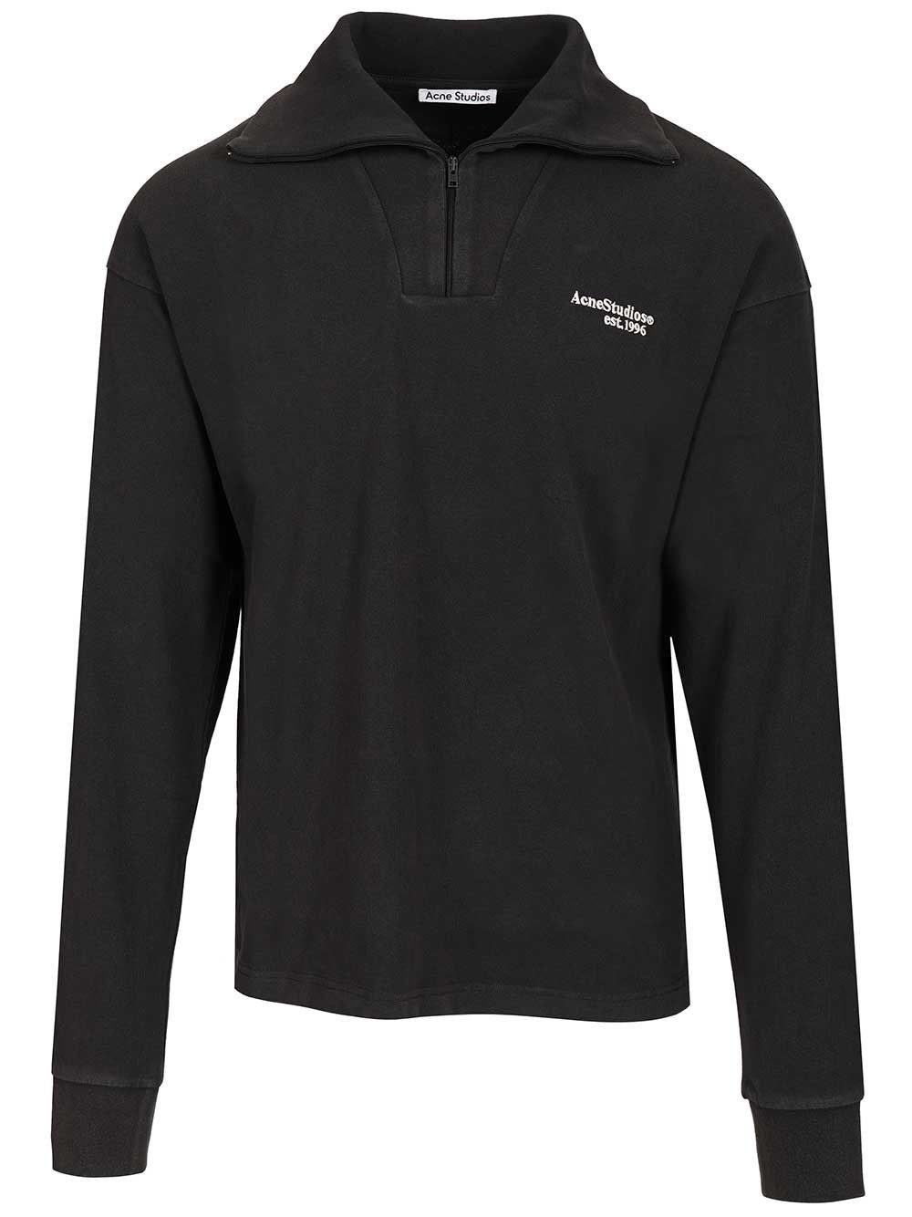 Acne Studios Men Half-Zip Sweatshirt With Logo ACNE STUDIOS