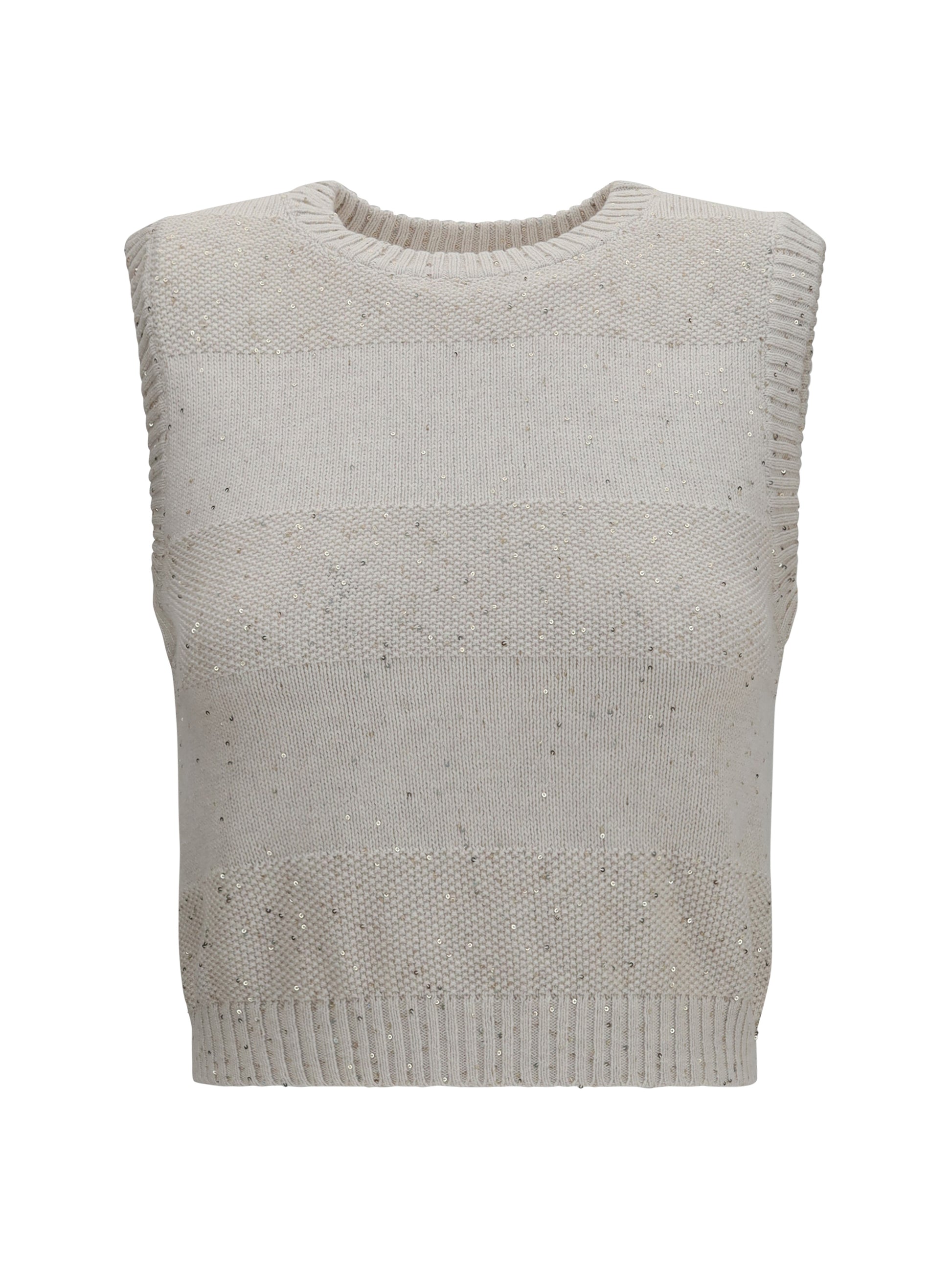 Brunello Cucinelli Women Knit And Sequin Vest BRUNELLO CUCINELLI