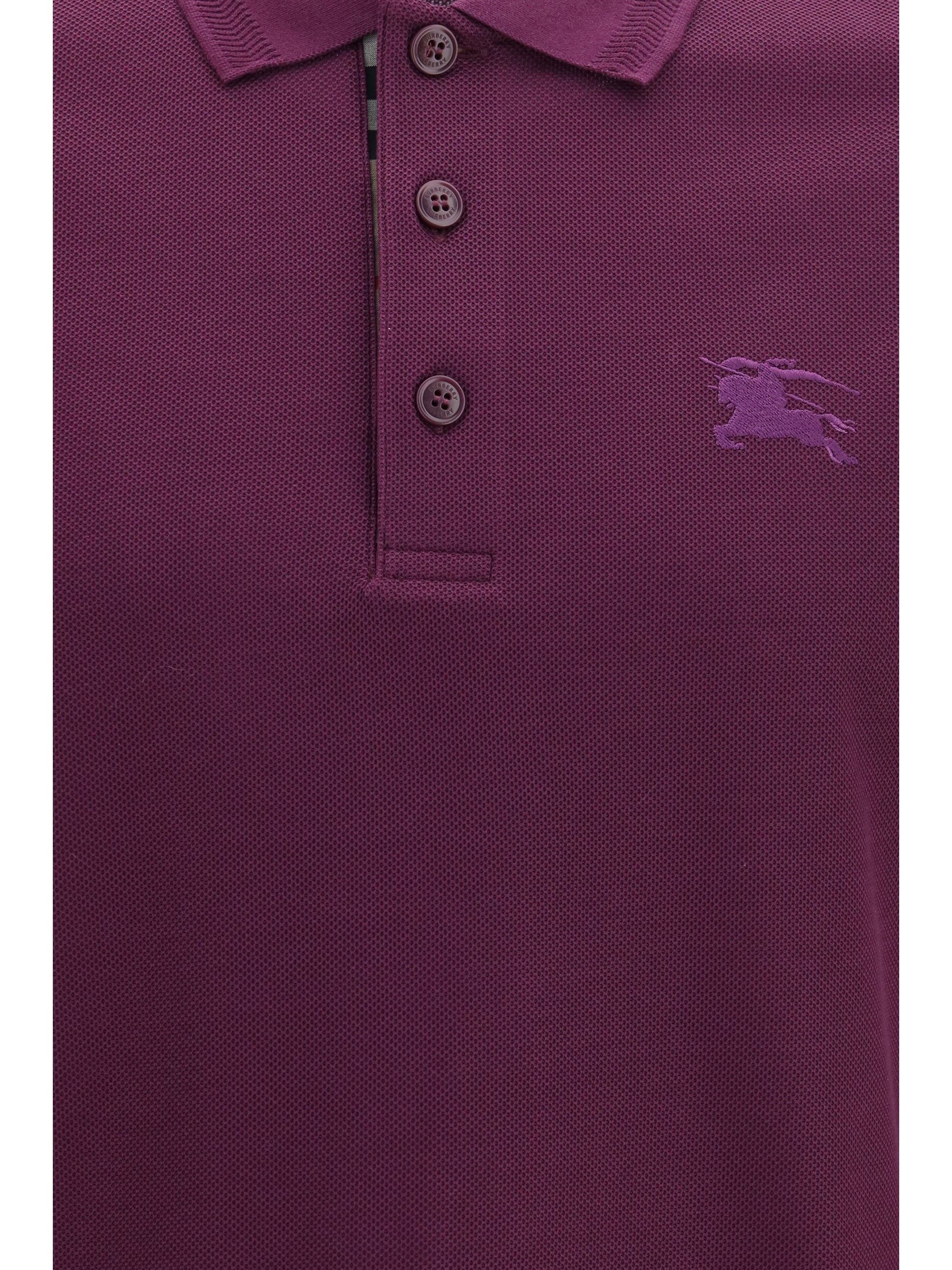 Burberry Men Cotton Polo Shirt With Embroidered Logo BURBERRY