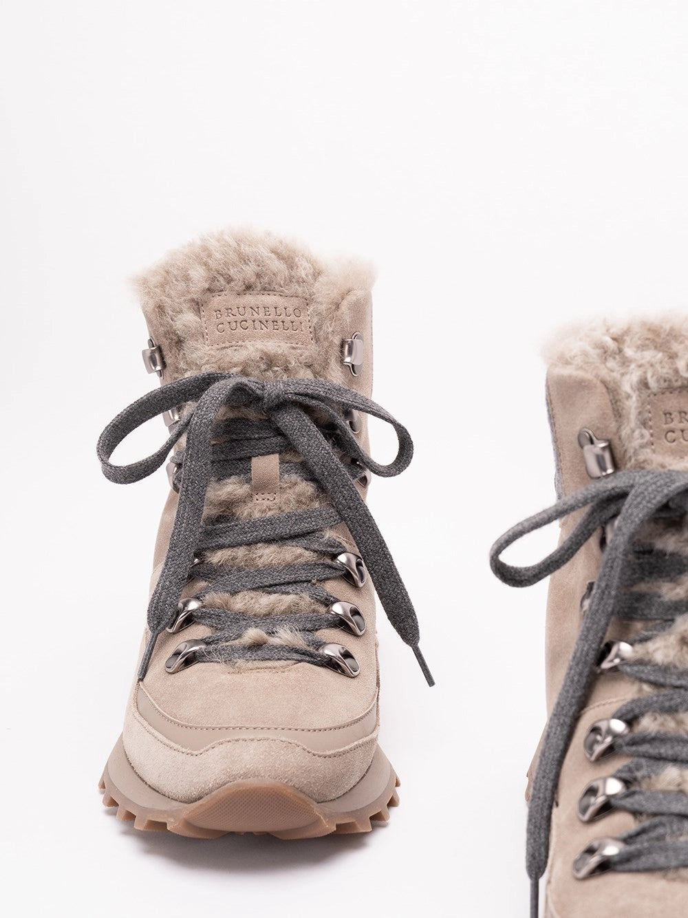 Brunello Cucinelli Women Suede, Knit And Shearling Runners BRUNELLO CUCINELLI