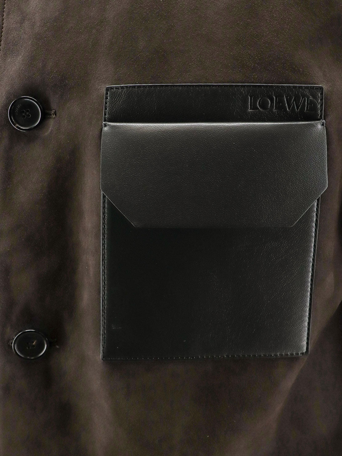 Loewe Men Suede Jacket With Leather Details LOEWE