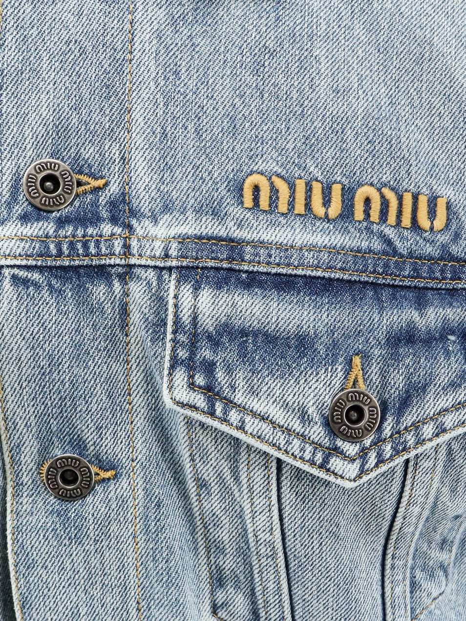 Miu Miu Women Denim Jacket With Madras Lining MIU MIU