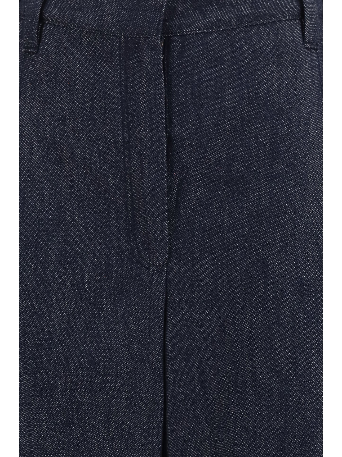 Brunello Cucinelli Women Denim Effect Twill Wide Pants BRUNELLO CUCINELLI