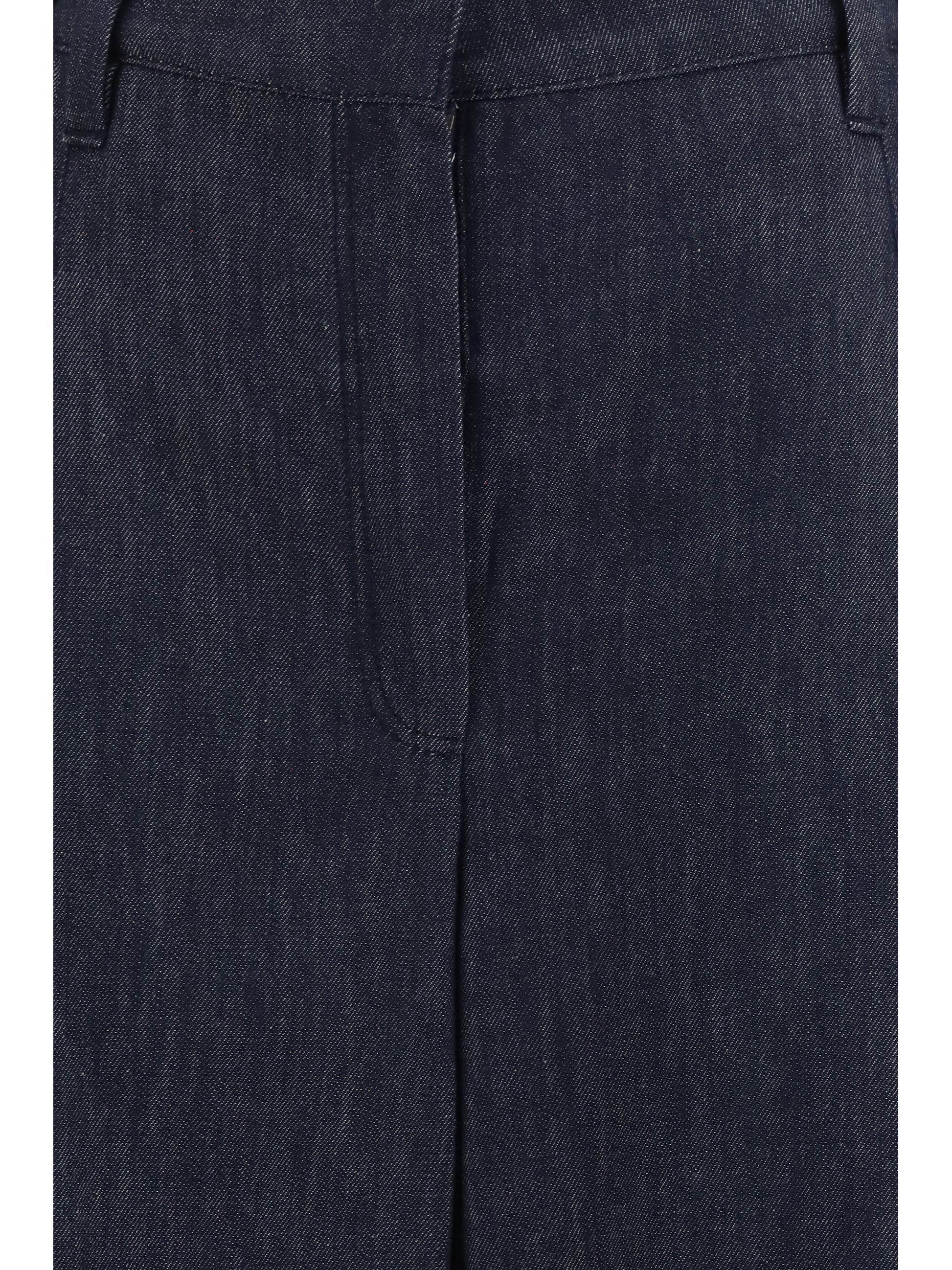 Brunello Cucinelli Women Denim Effect Twill Wide Pants BRUNELLO CUCINELLI