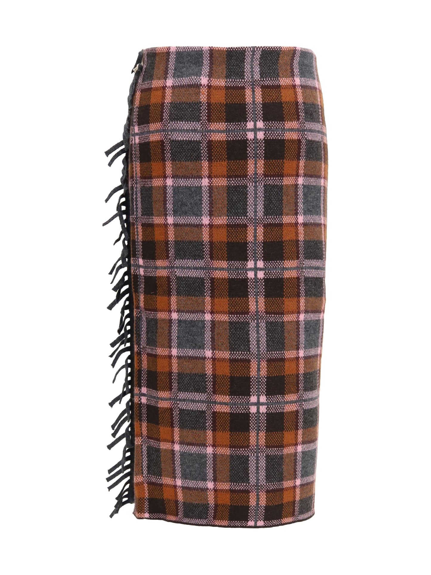 Guest In Residence Women Tartan Fringed Wrap Skirt GUEST IN RESIDENCE