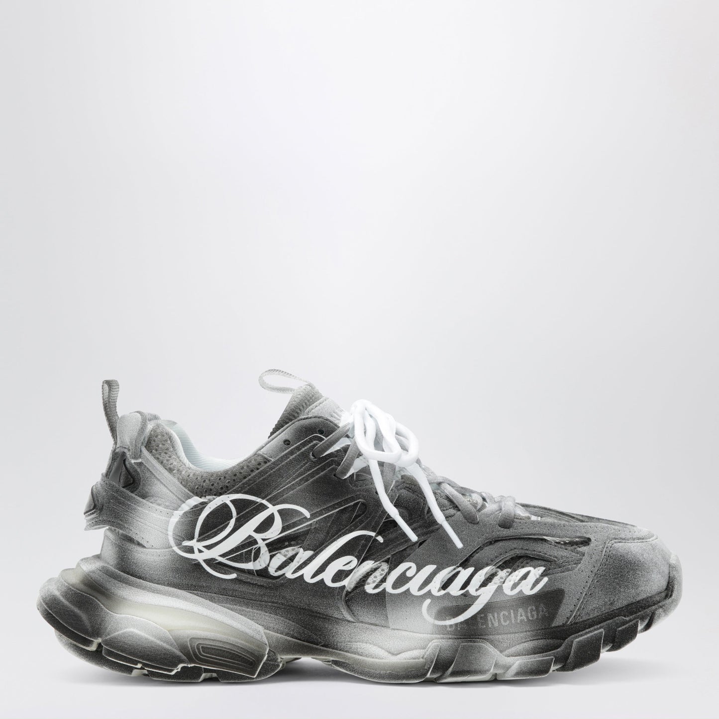 Balenciaga Track Stencil Logo Sneakers In Black/White Women BALENCIAGA