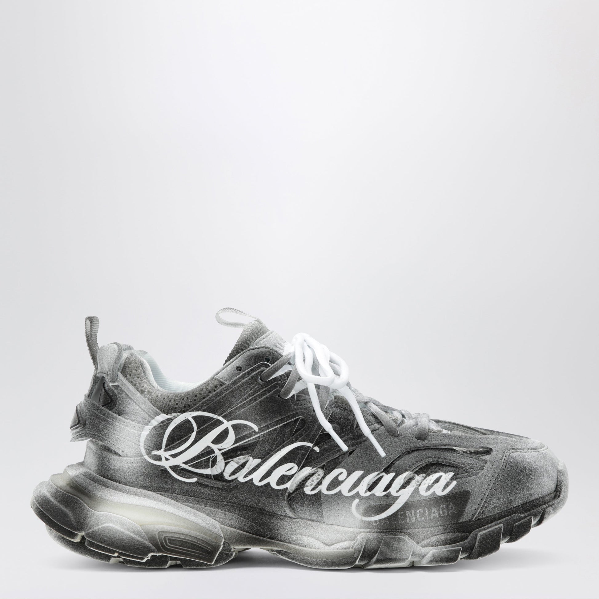 Balenciaga Track Stencil Logo Sneakers In Black/White Women BALENCIAGA