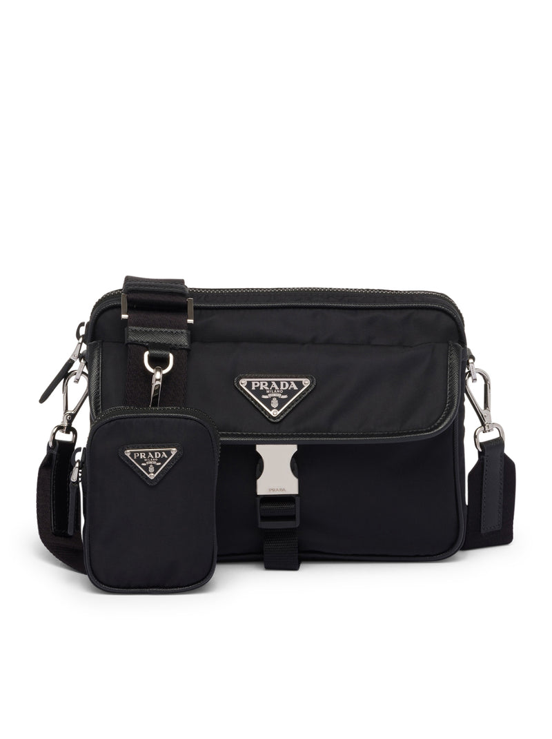 Prada Men Shoulder Bag In Re-Nylon And Saffiano PRADA