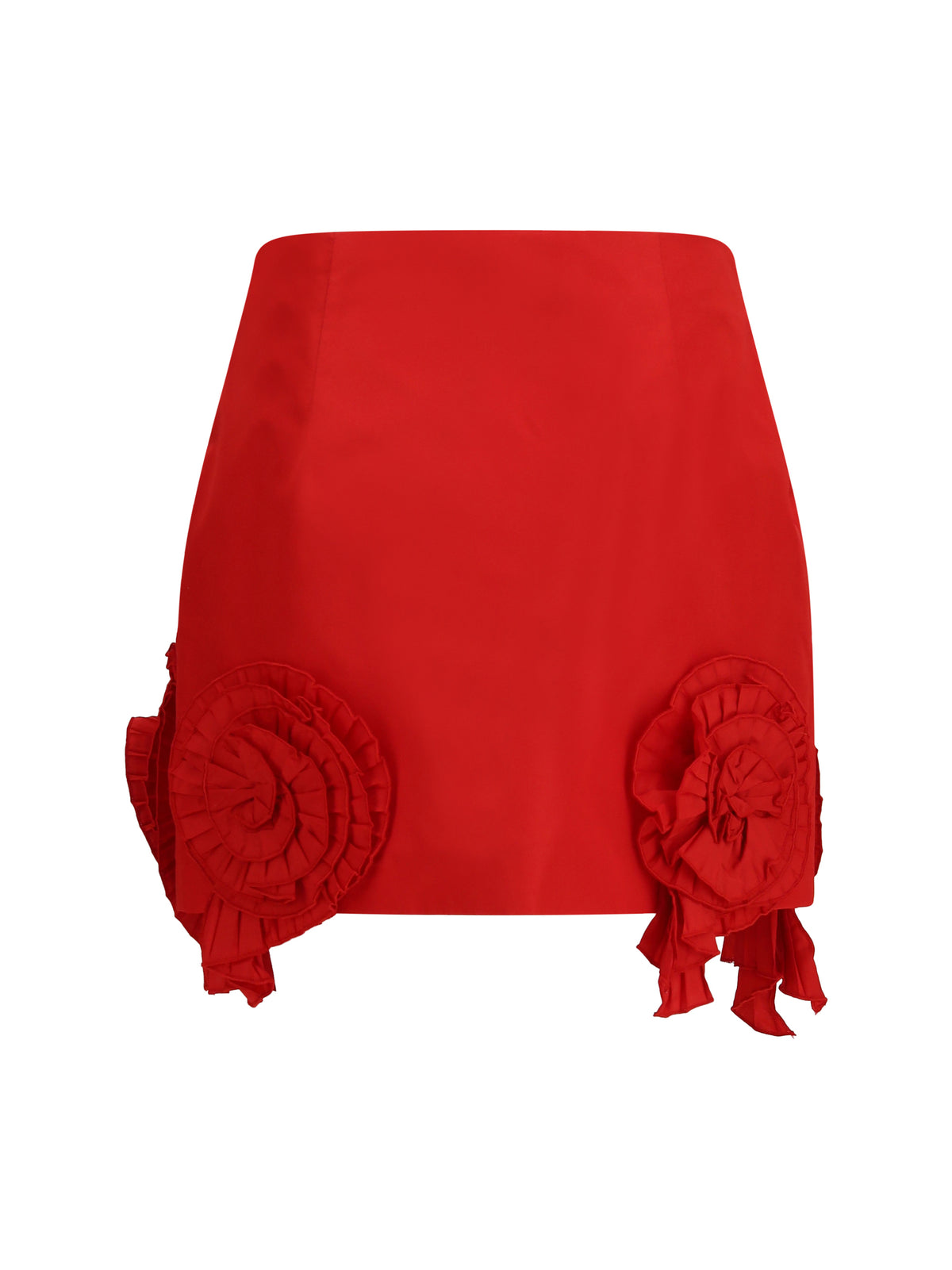Blumarine Women Crepe Mini Skirt With Floral Appliqué BLUMARINE