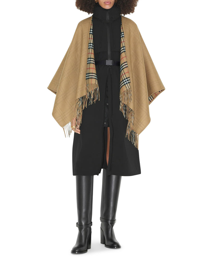 Burberry Women Reversible Check Wool Cape BURBERRY
