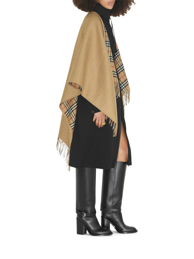 Burberry Women Reversible Check Wool Cape BURBERRY