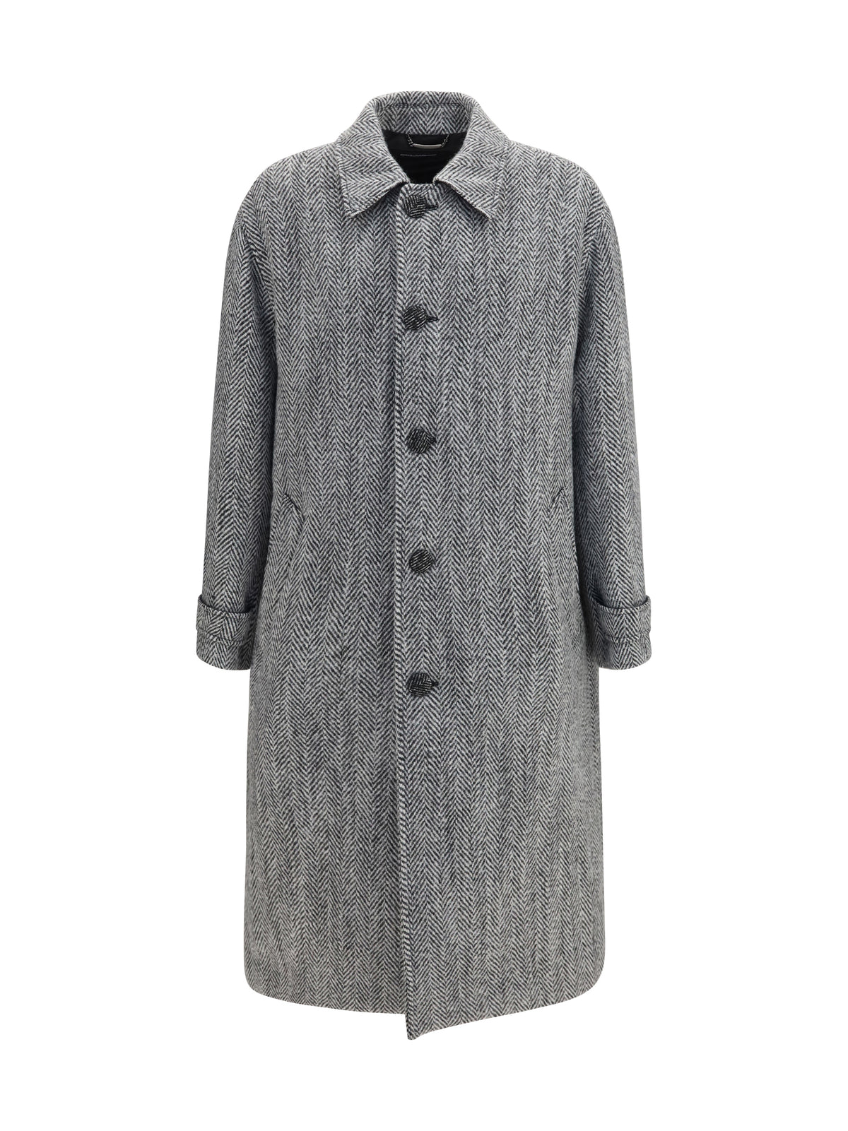 Dolce & Gabbana Men Chevron Wool-Blend Single-Breasted Coat DOLCE & GABBANA