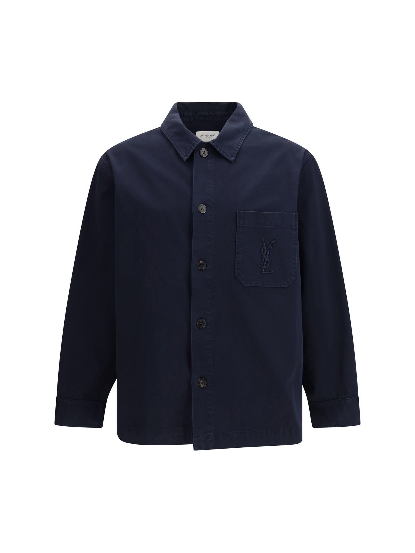 Saint Laurent Men Cassandre Overshirt In Gabardine With Logo SAINT LAURENT