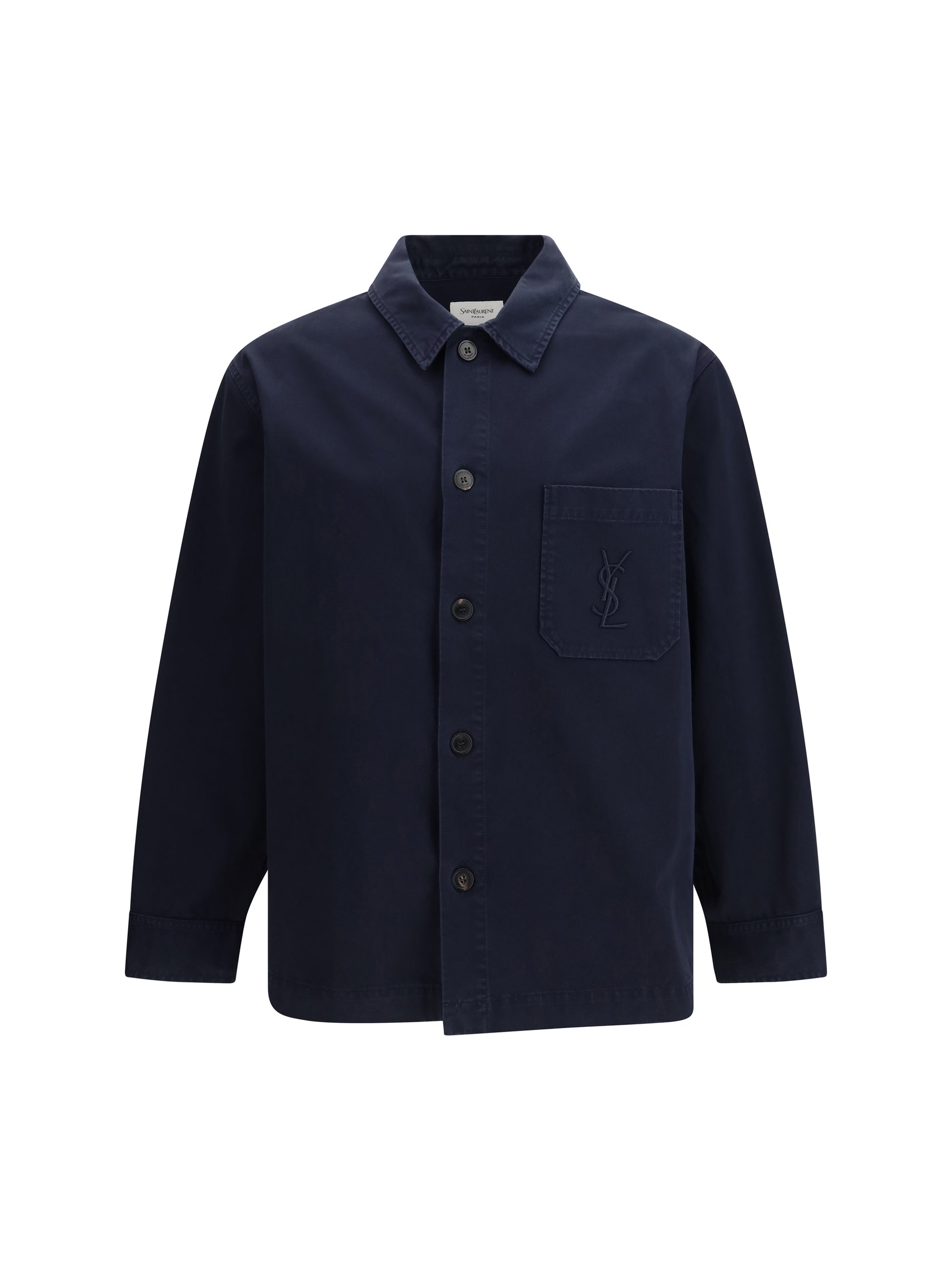 Saint Laurent Men Cassandre Overshirt In Gabardine With Logo SAINT LAURENT