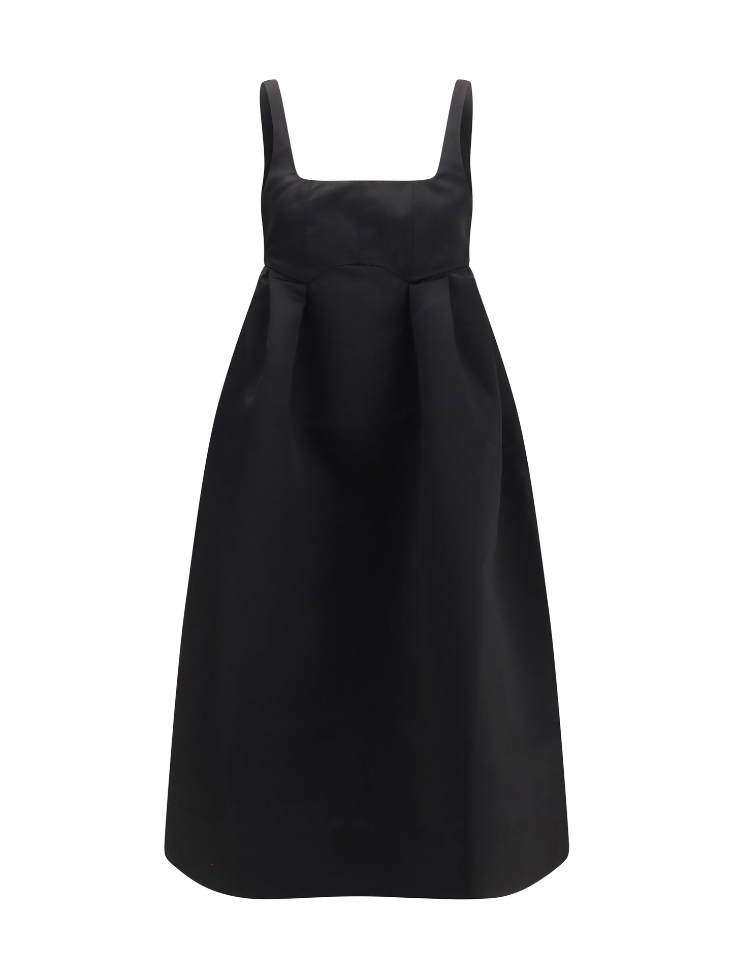 Ganni Women Duchesse Satin Midi Dress With Corset GANNI