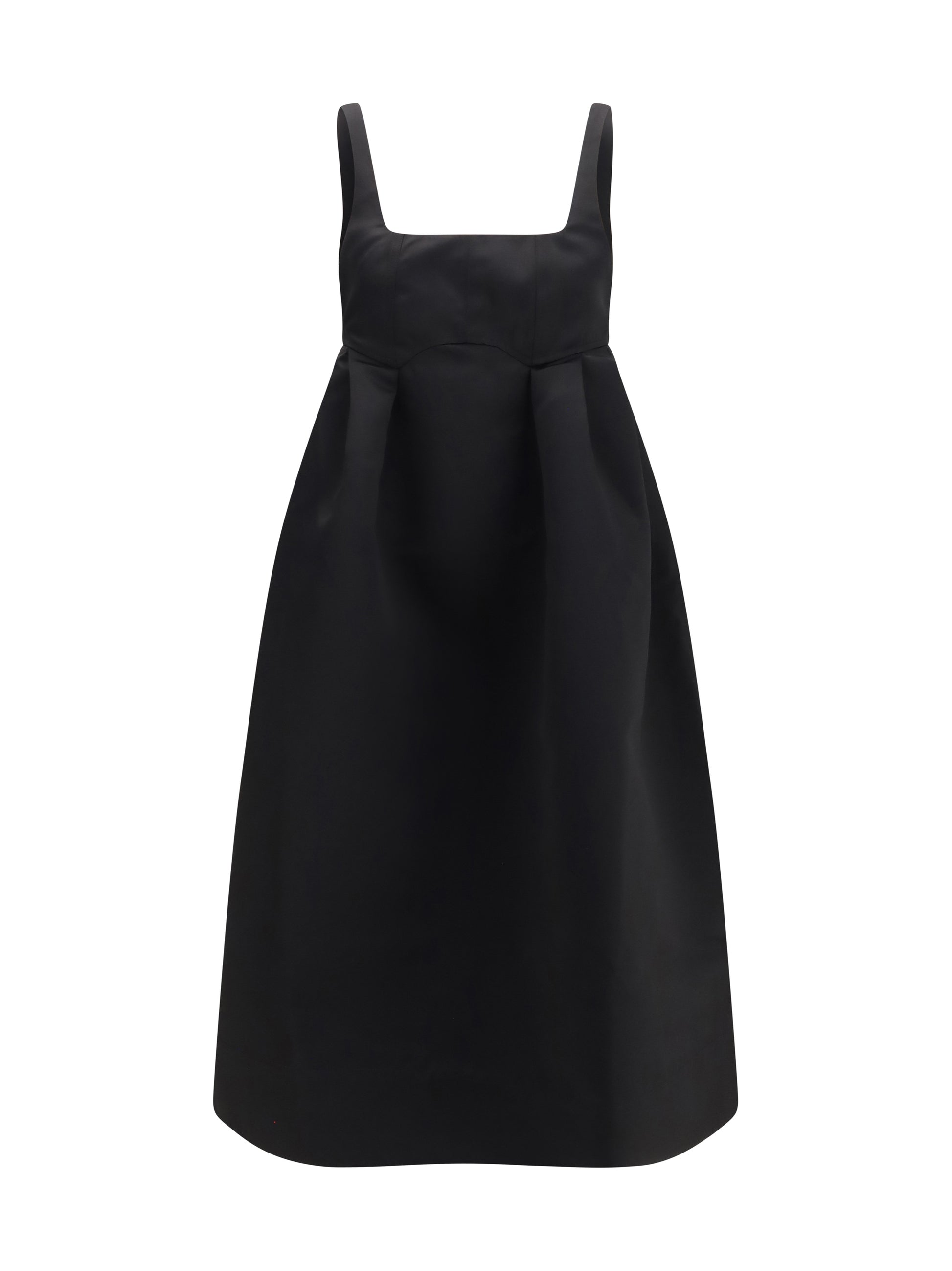 Ganni Women Duchesse Satin Midi Dress With Corset GANNI