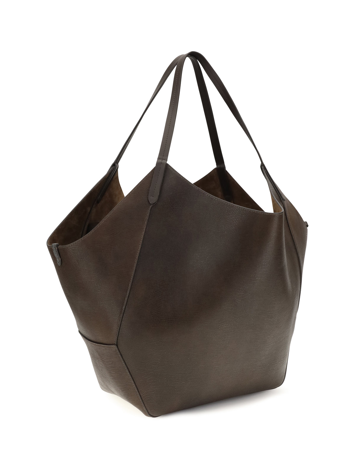 Brunello Cucinelli Women Leather Shopping Bag With Monili Detail BRUNELLO CUCINELLI