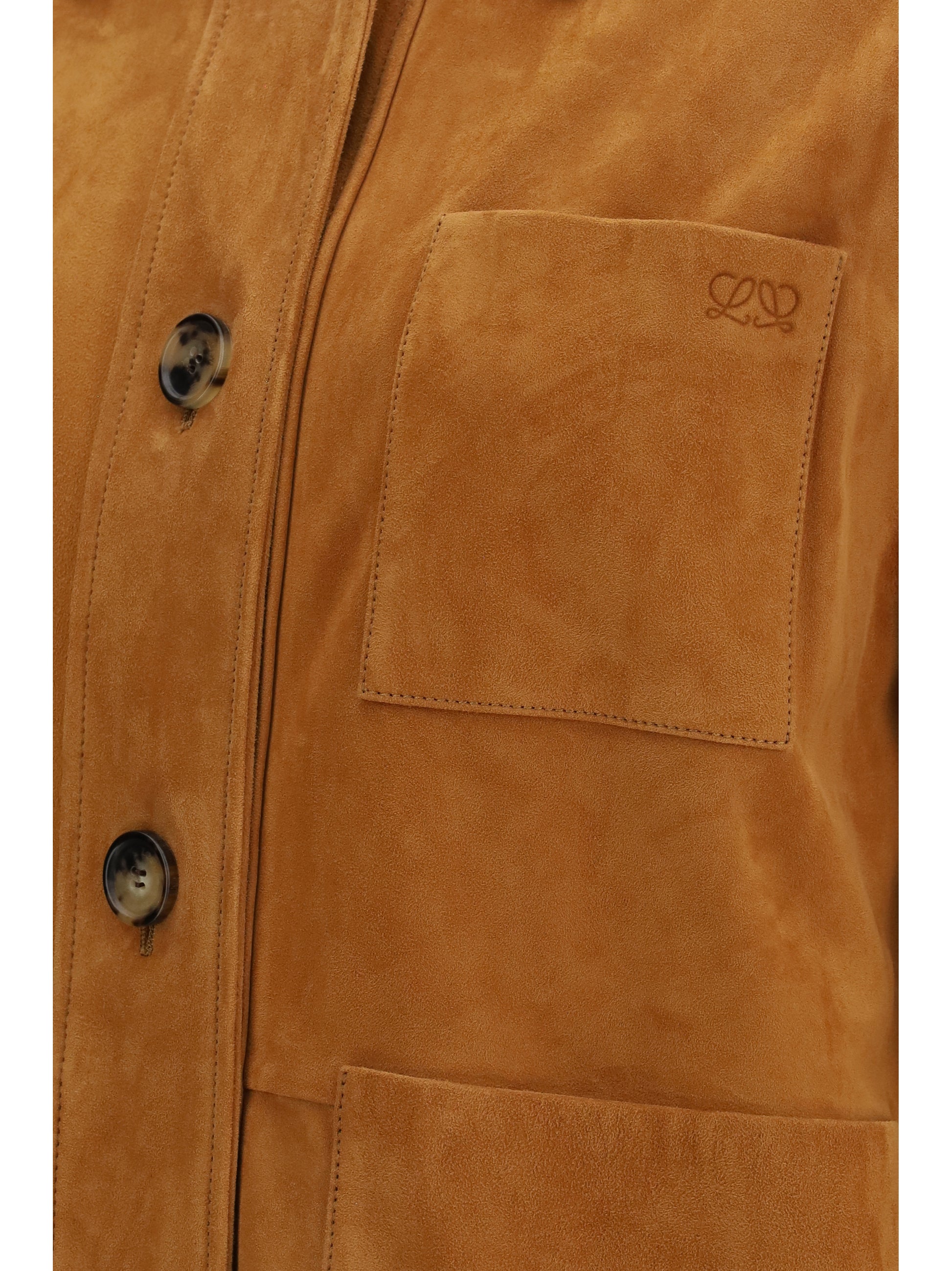 Loewe Women Suede Goat Leather Workwear Jacket LOEWE