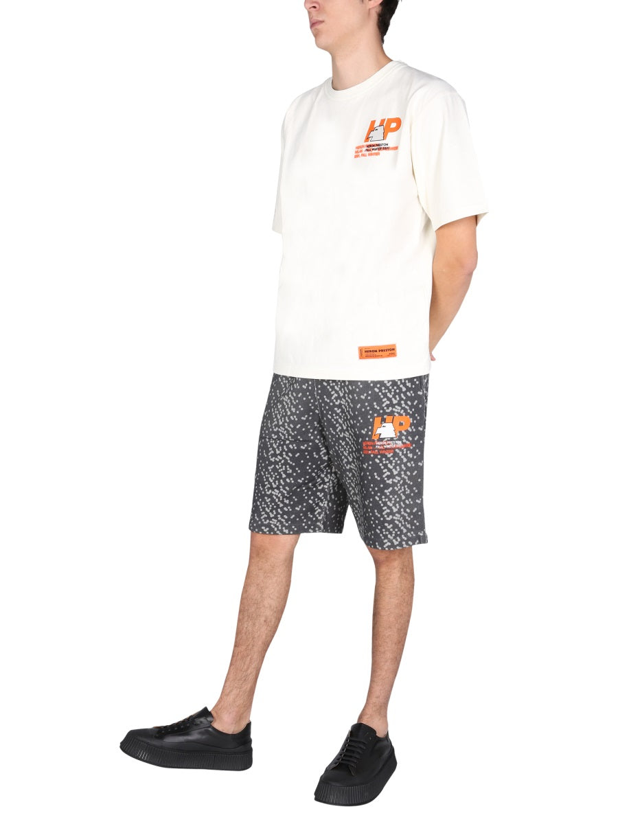Heron Preston Men Bermuda With Rubber Logo HERON PRESTON