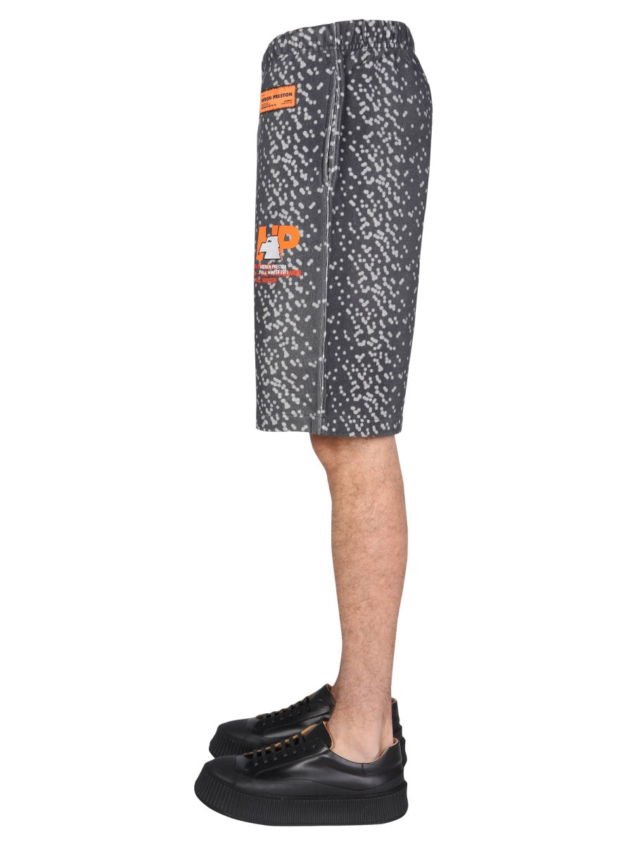 Heron Preston Men Bermuda With Rubber Logo HERON PRESTON