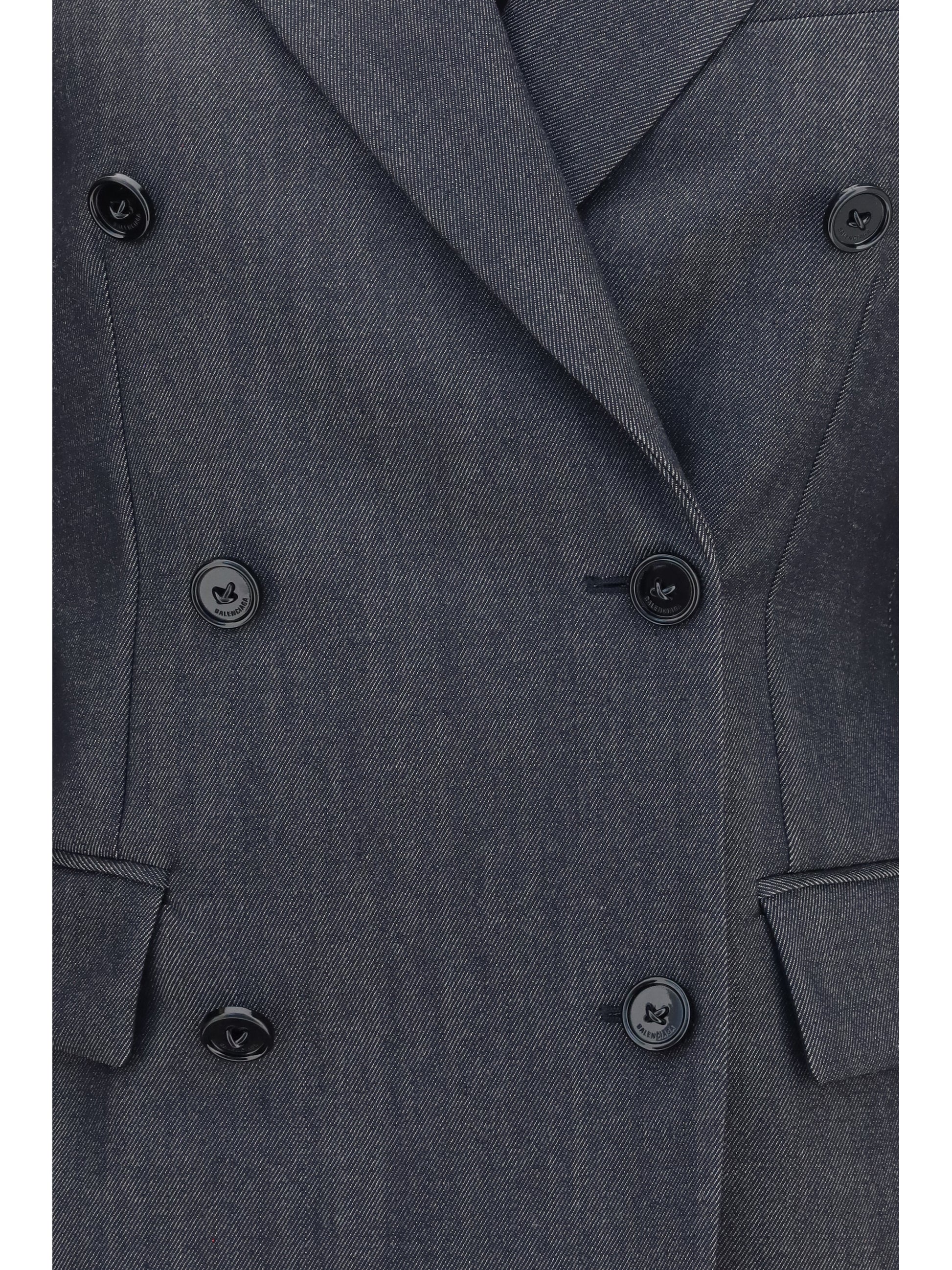 Balenciaga Women Double-Breasted Wool Blazer BALENCIAGA