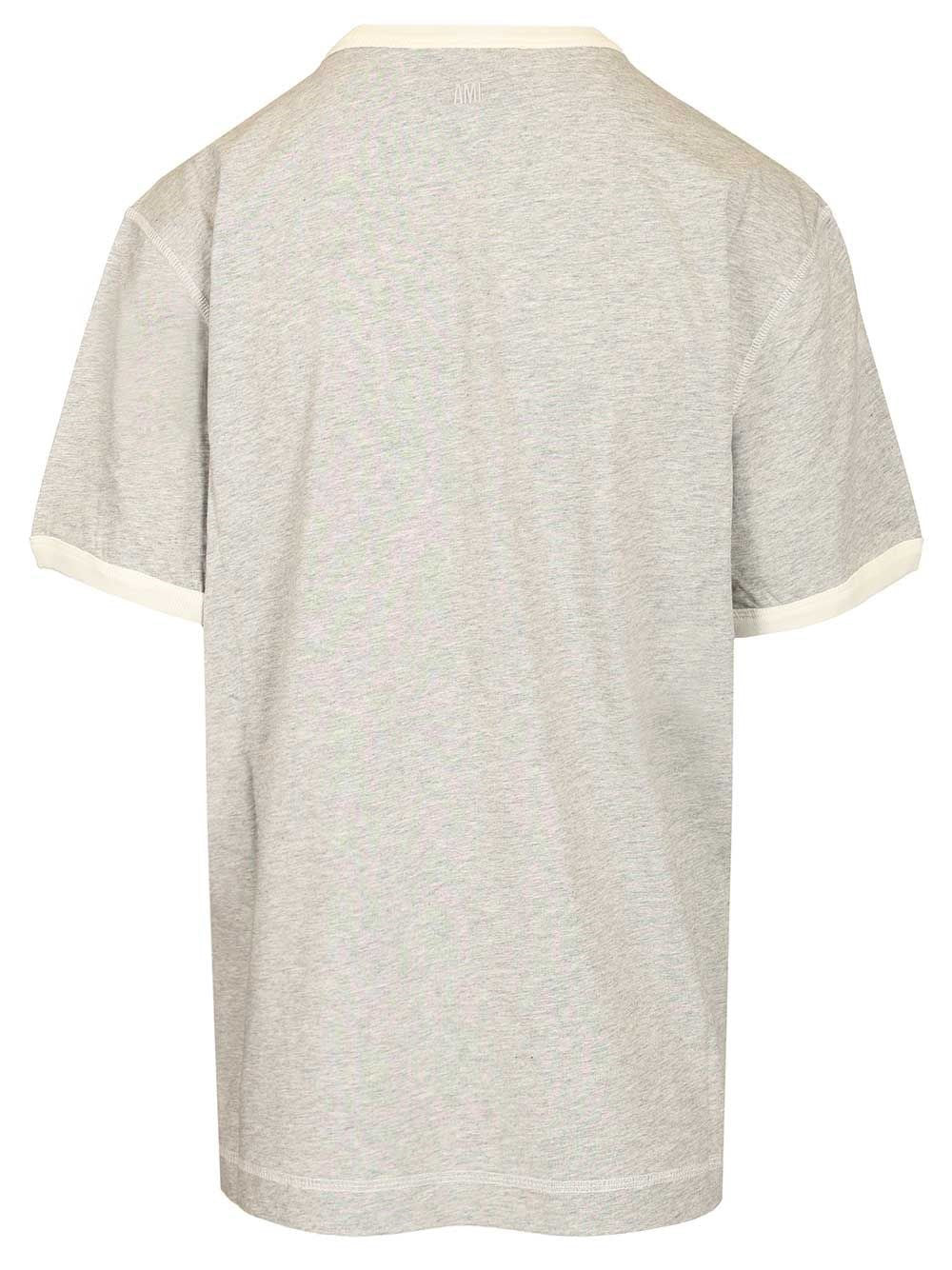 Ami Women Short Sleeves Classic Fit Teeshirt With Ami Paris Knitted Patch AMI PARIS
