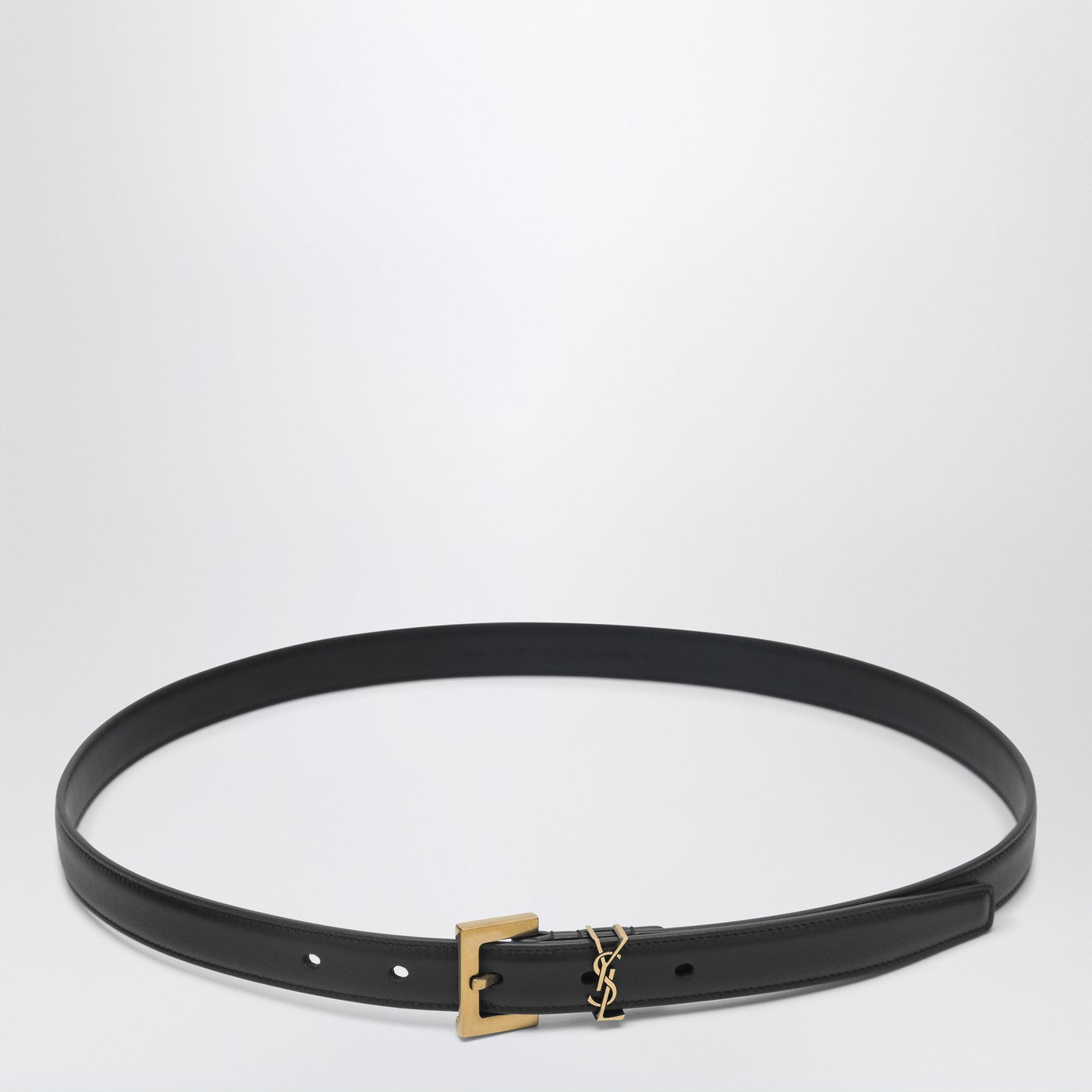 Saint Laurent Black Cassandre Leather Belt Women SAINT LAURENT