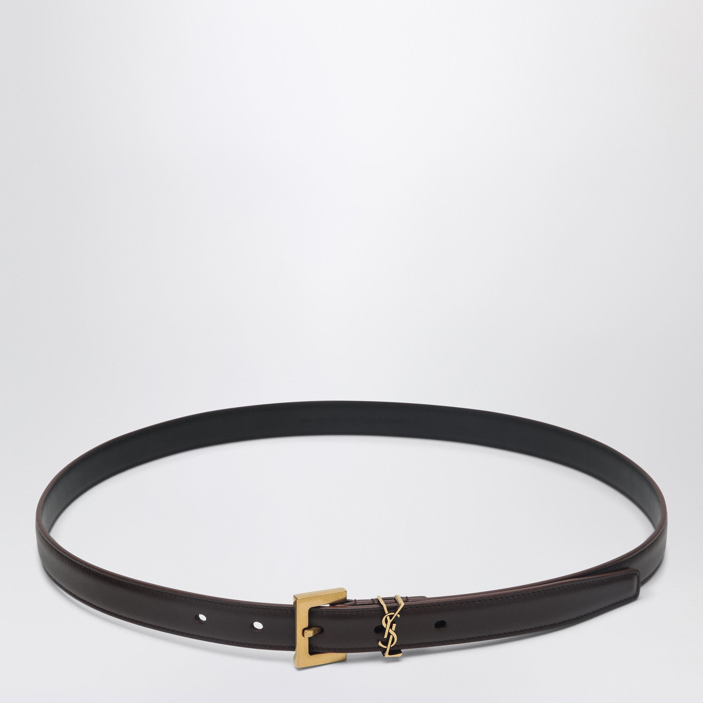 Saint Laurent Dark Burgundy Cassandre Leather Belt Women SAINT LAURENT