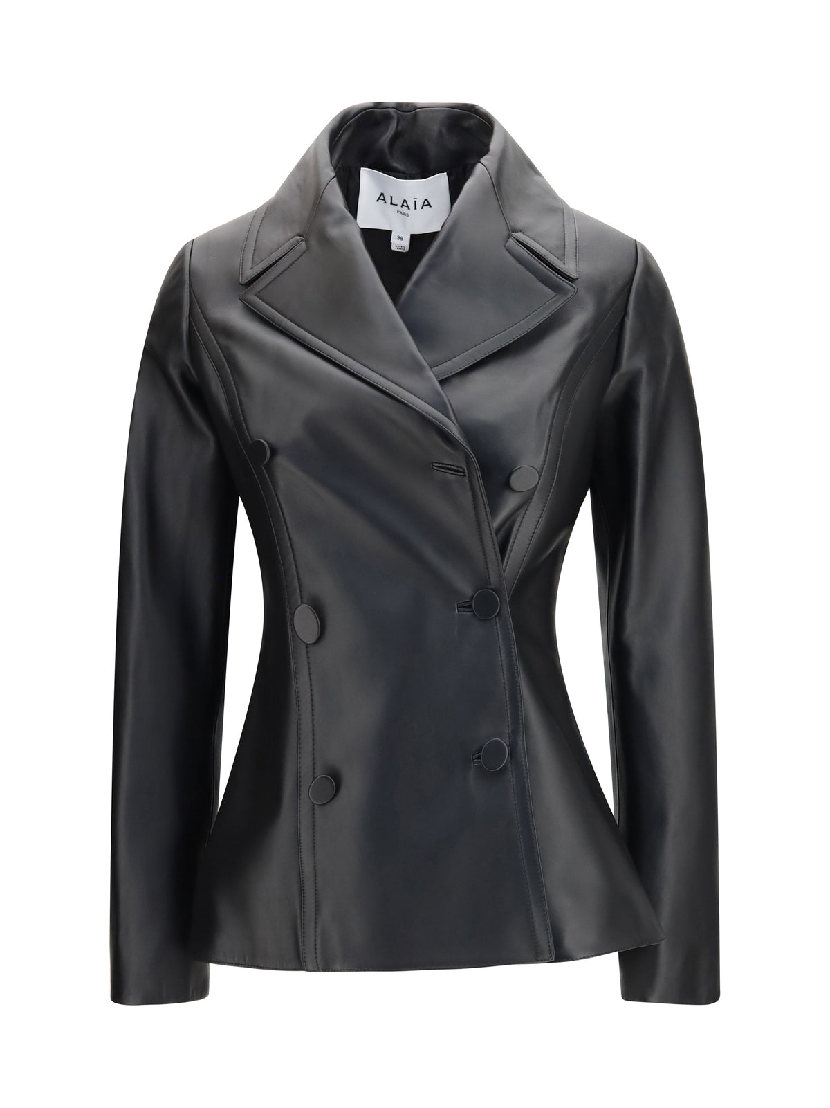 Alaïa Women Fitted Leather Caban Coat ALAIA