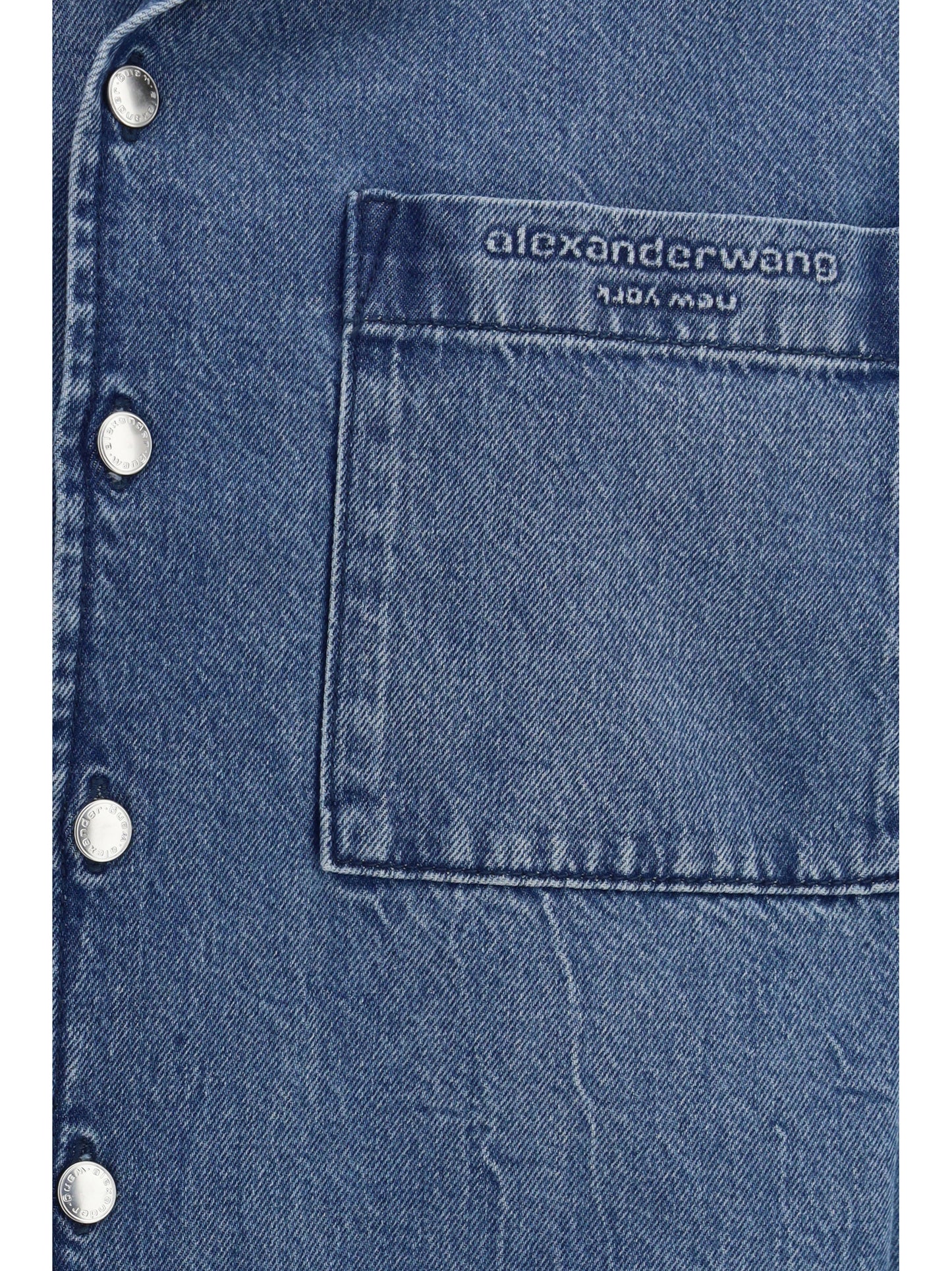 Alexander Wang Women Cropped Denim Shirt ALEXANDER WANG