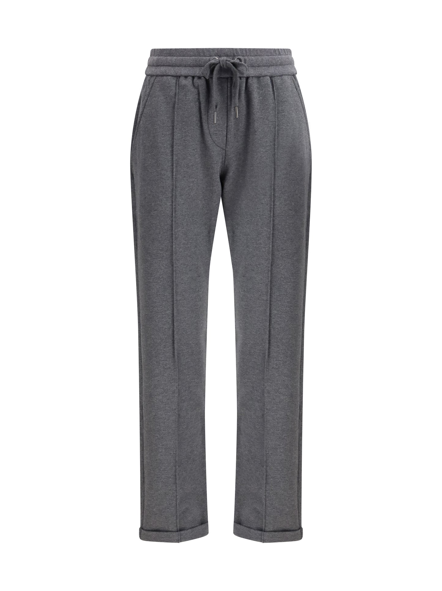 Brunello Cucinelli Women Track Stretch-Fleece Pants With Monili Detailing BRUNELLO CUCINELLI