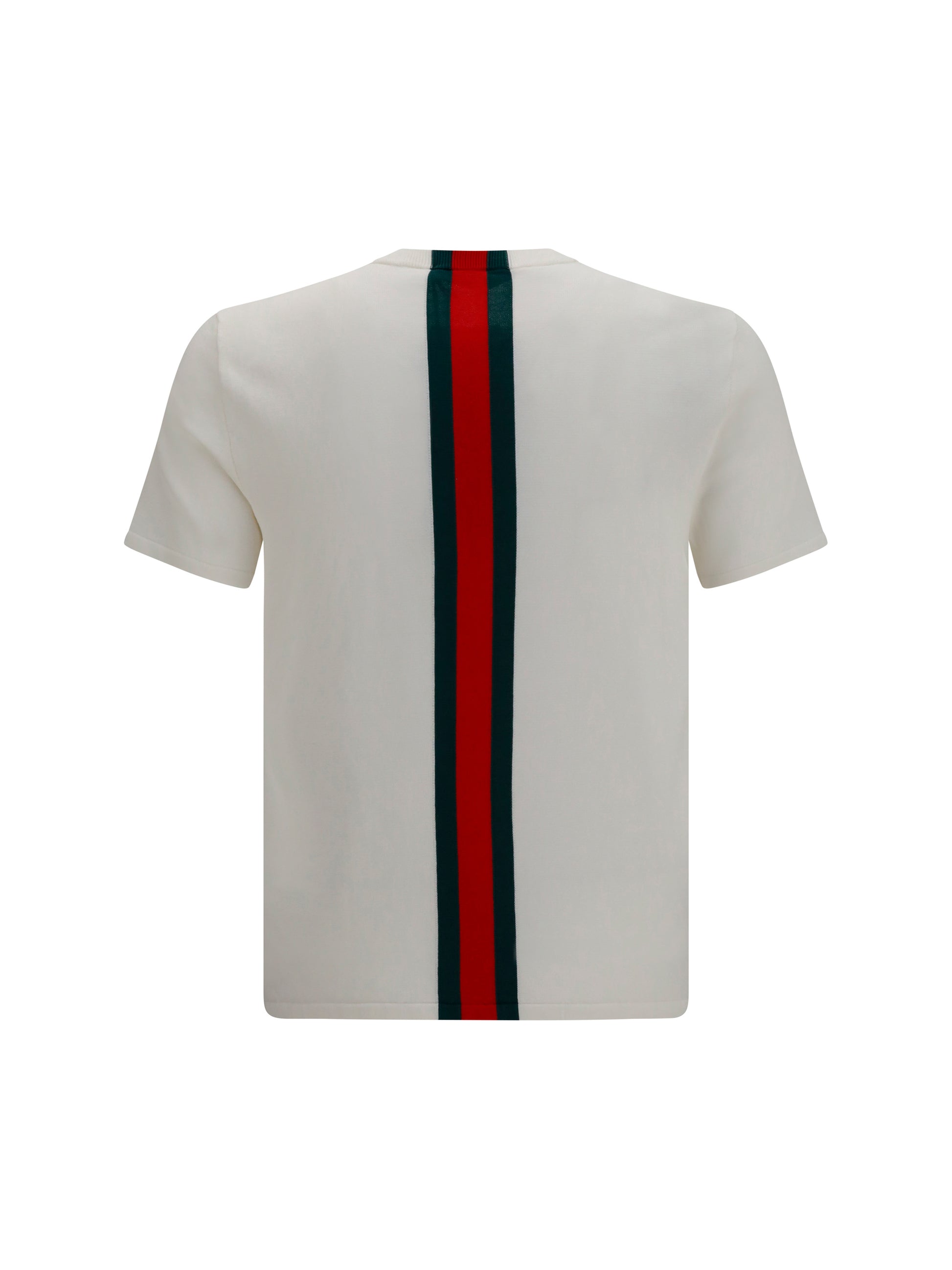 Gucci Men Cotton Knit T-Shirt With Web Intarsia GUCCI