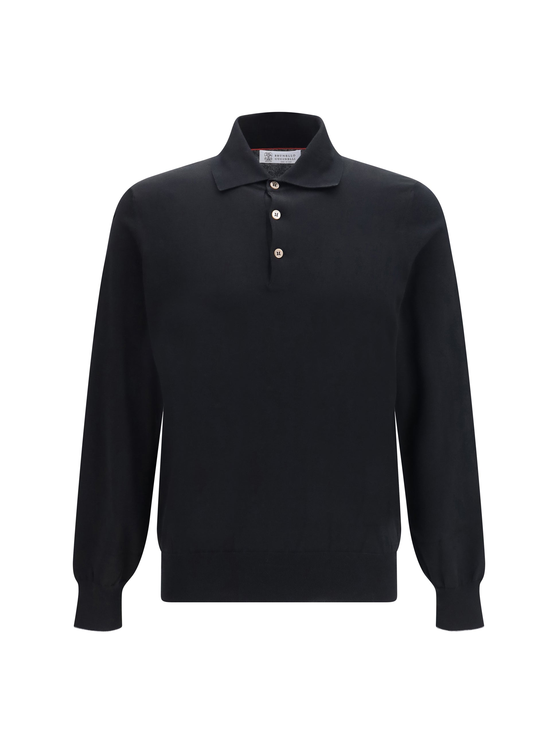 Brunello Cucinelli Men Long Sleeve Cotton Polo BRUNELLO CUCINELLI