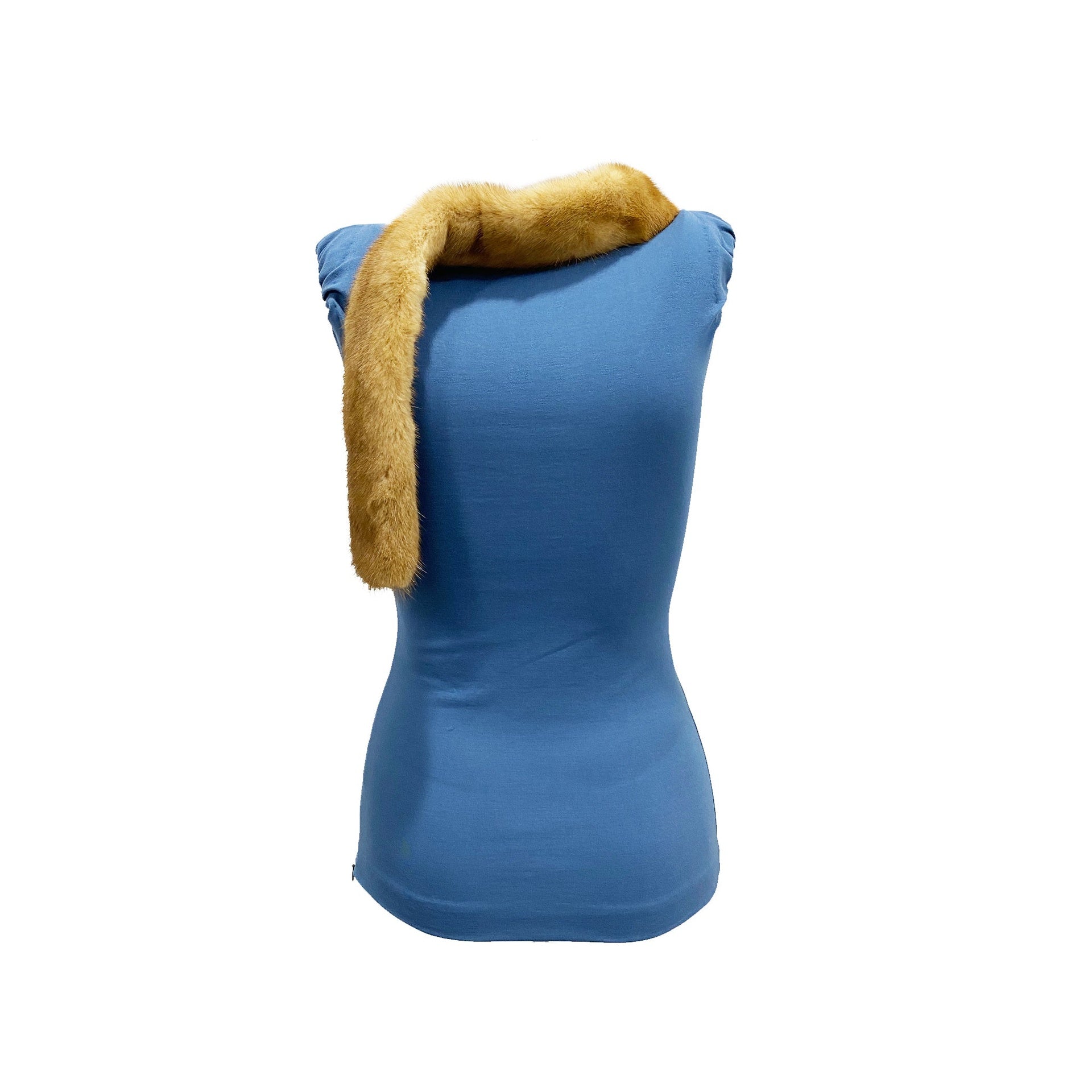 Dsquared2 Mink Collar Sleeveless Top Women DSQUARED2