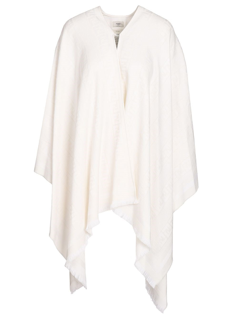 Fendi Women Ff Ivory Wool And Silk Poncho FENDI