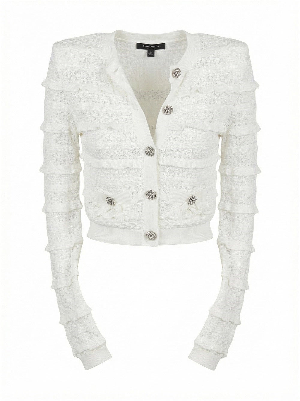 Self-Portrait Women Pointelle Diamante Cardigan SELF-PORTRAIT