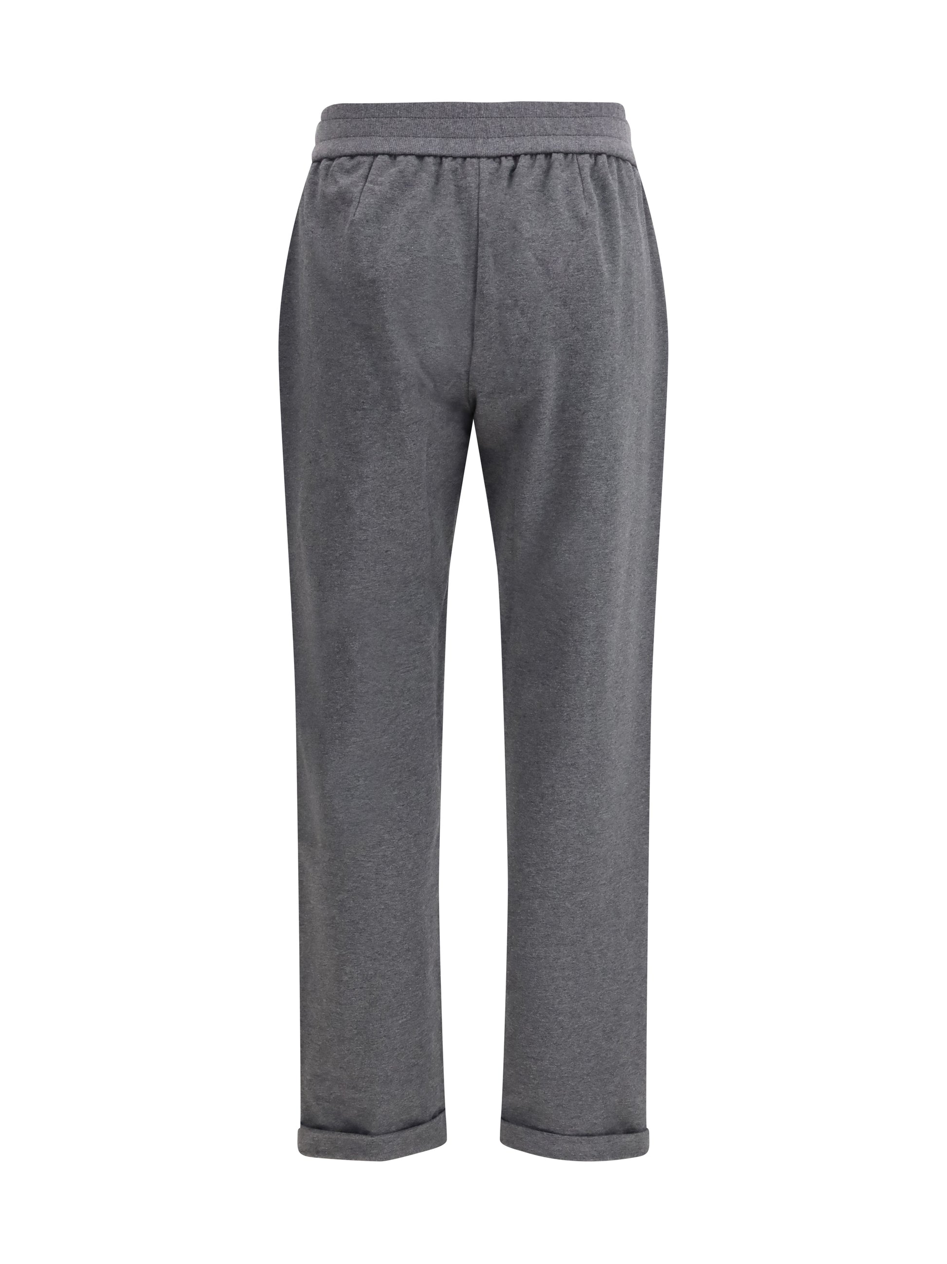 Brunello Cucinelli Women Track Stretch-Fleece Pants With Monili Detailing BRUNELLO CUCINELLI