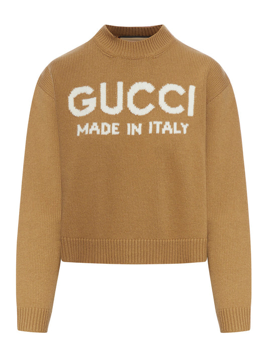 Gucci Women Logo Intarsia Wool Knit Sweater