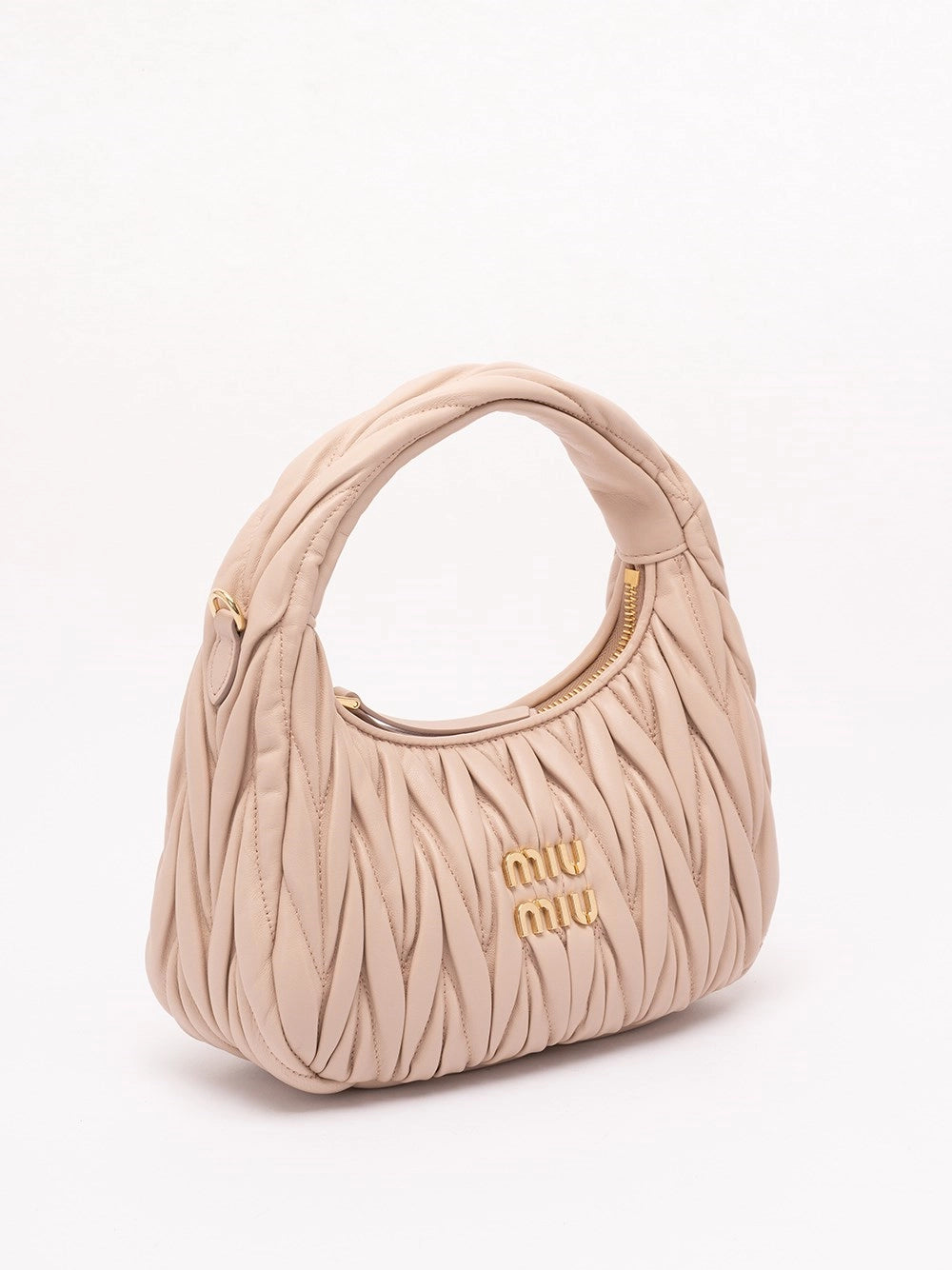 Miu Miu Women `Wander` Matelassé Leather Hobo Bag MIU MIU