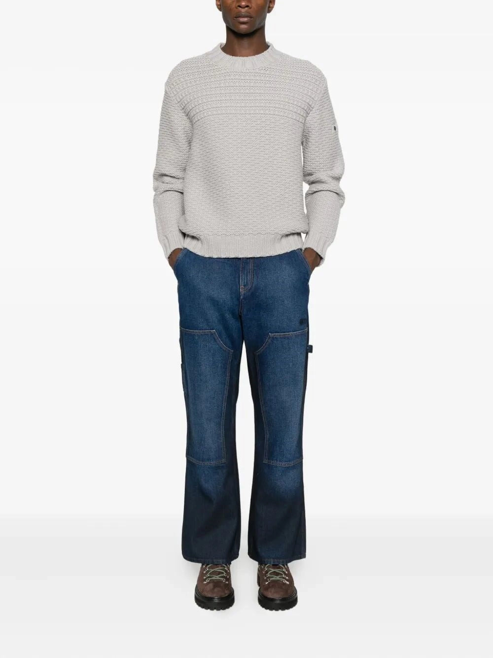 Off White Men `Gothic Ow` Flare Carpenter Jeans