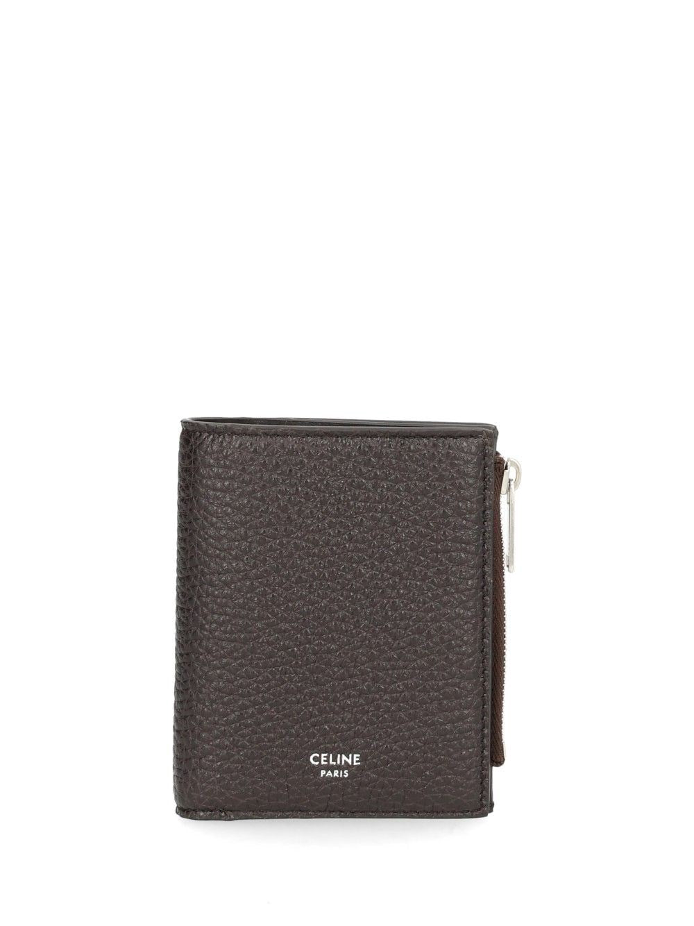 Celine Men Compact Wallet In Grained Calfskin CELINE