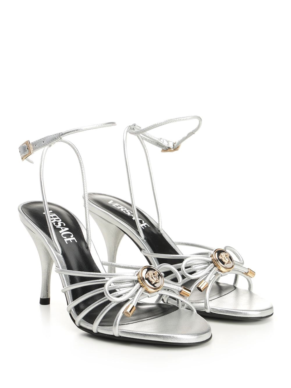 Versace Women Silver Leather Sandal VERSACE